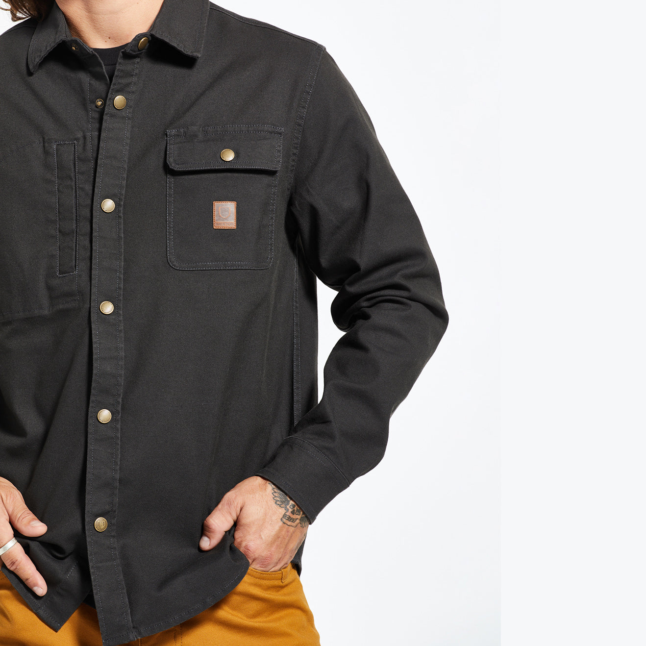 BUILDERS STRETCH OVERSHIRT - WASHED BLACK