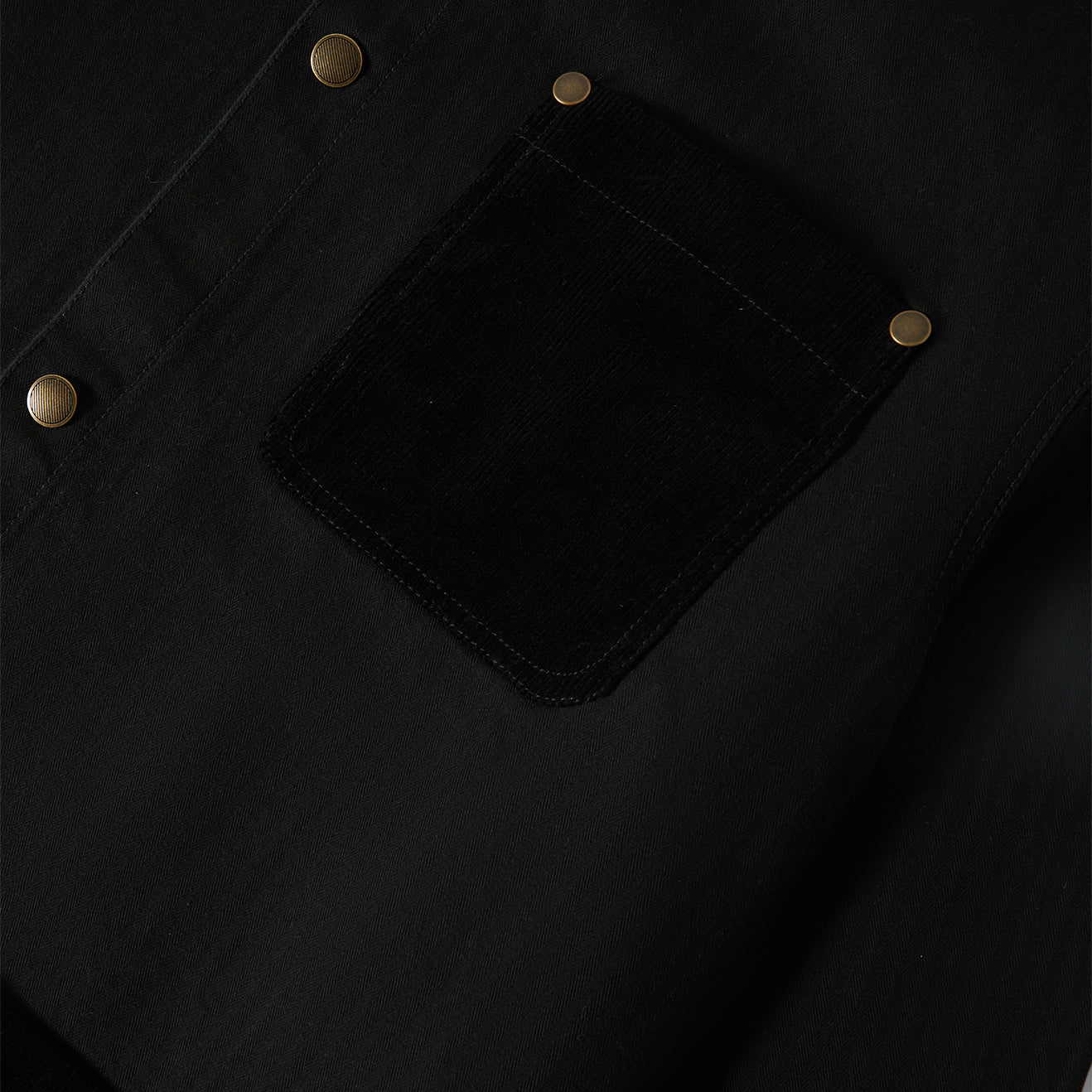 HERRINGBONE LW CHORE COAT - BLACK HERRINGBONE