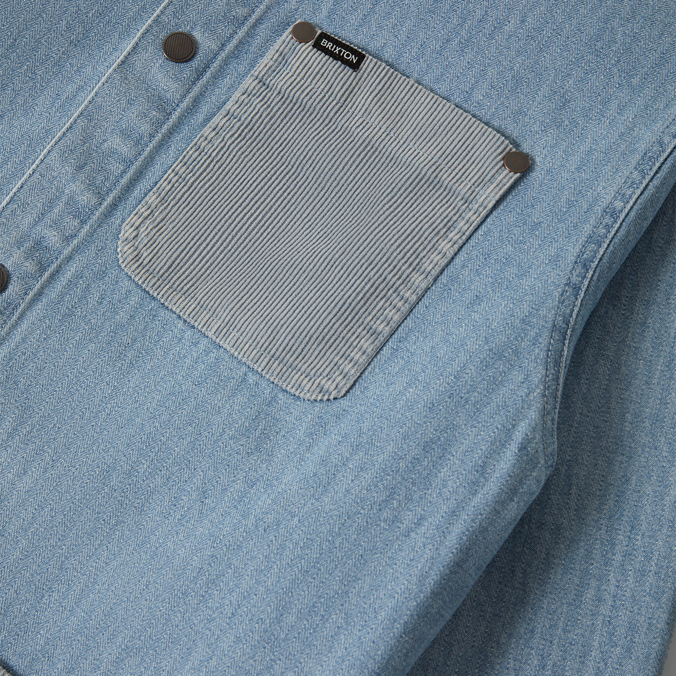 HERRINGBONE LW CHORE COAT - LIGHT WASH DENIM HERRINGBONE