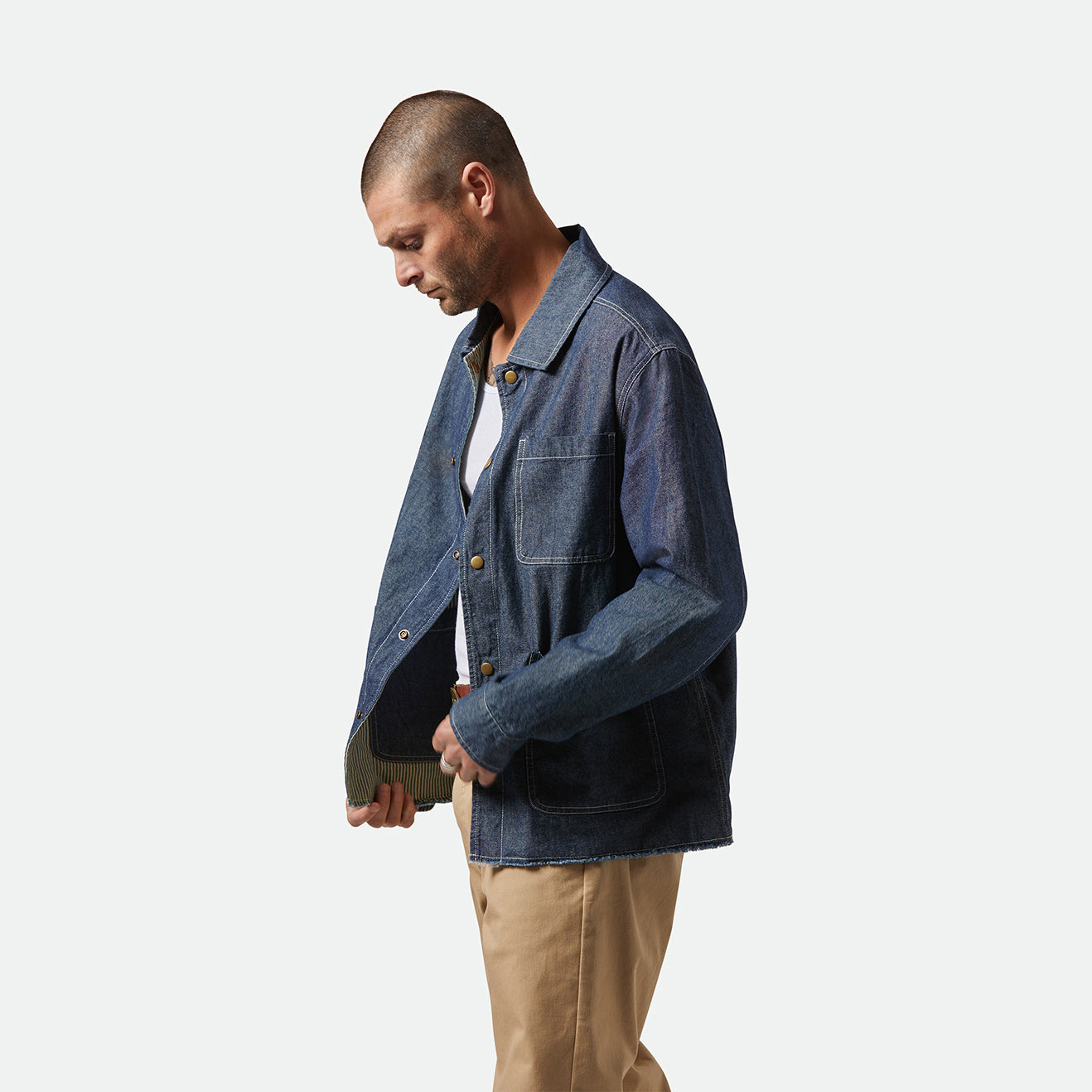 ASSEMBLY REVERSIBLE CHORE JACKET-INDIGO/PINE NEEDLE/WHITECAP
