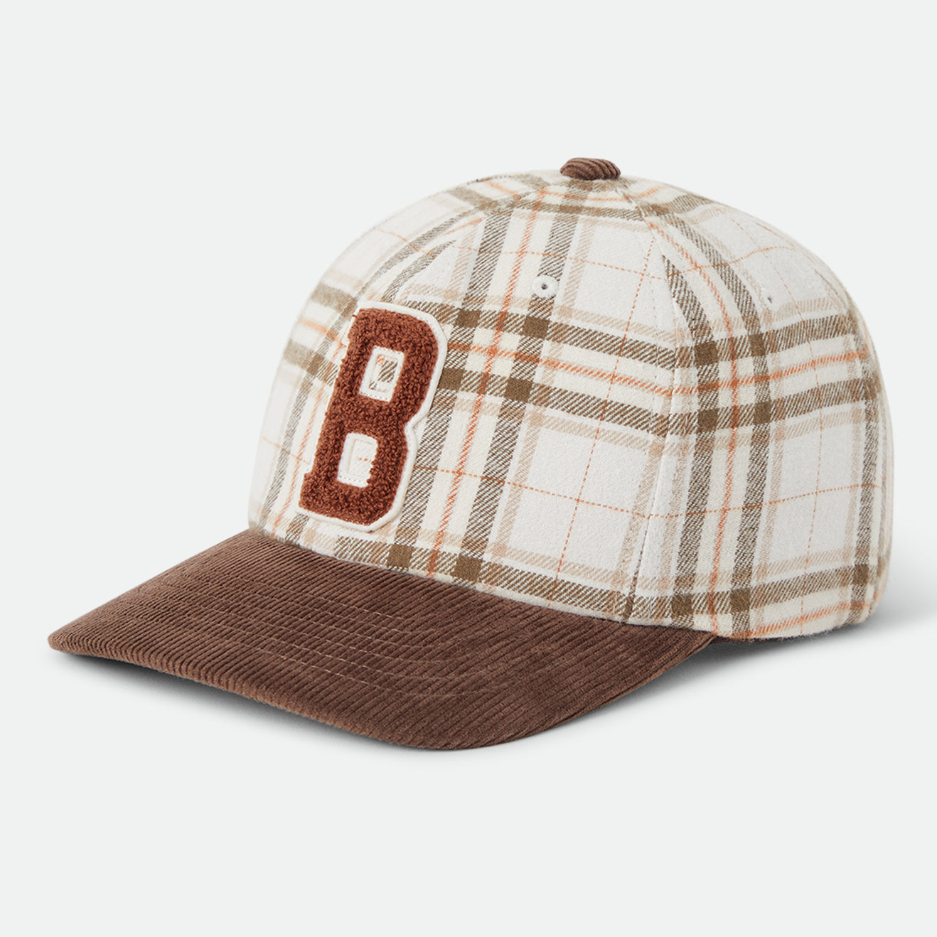 BIG B MP CAP - WHITECAP PLAID/BROWN CORDUROY