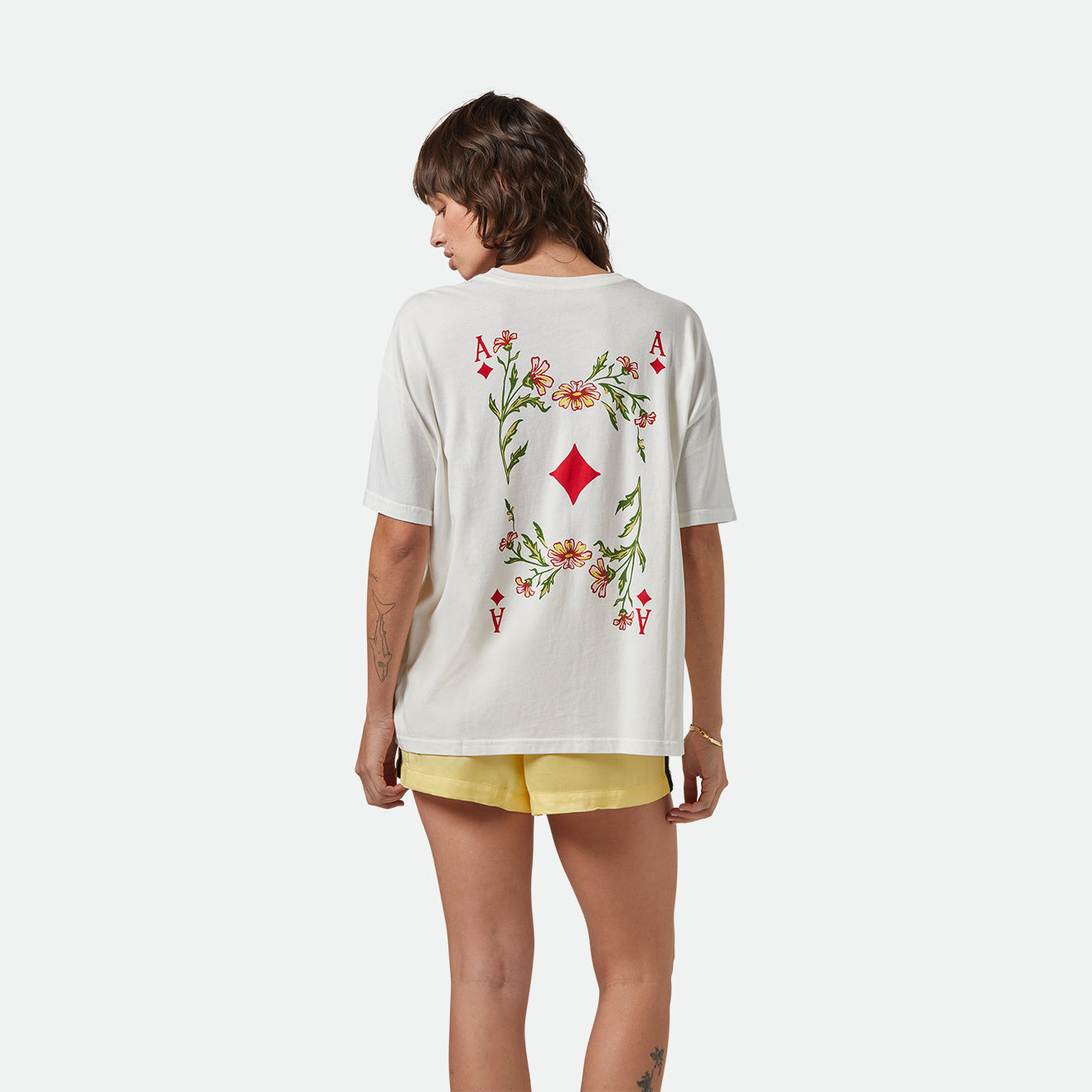 BOTANICAL ACE OVERSIZED BF TEE-OFF WHITE