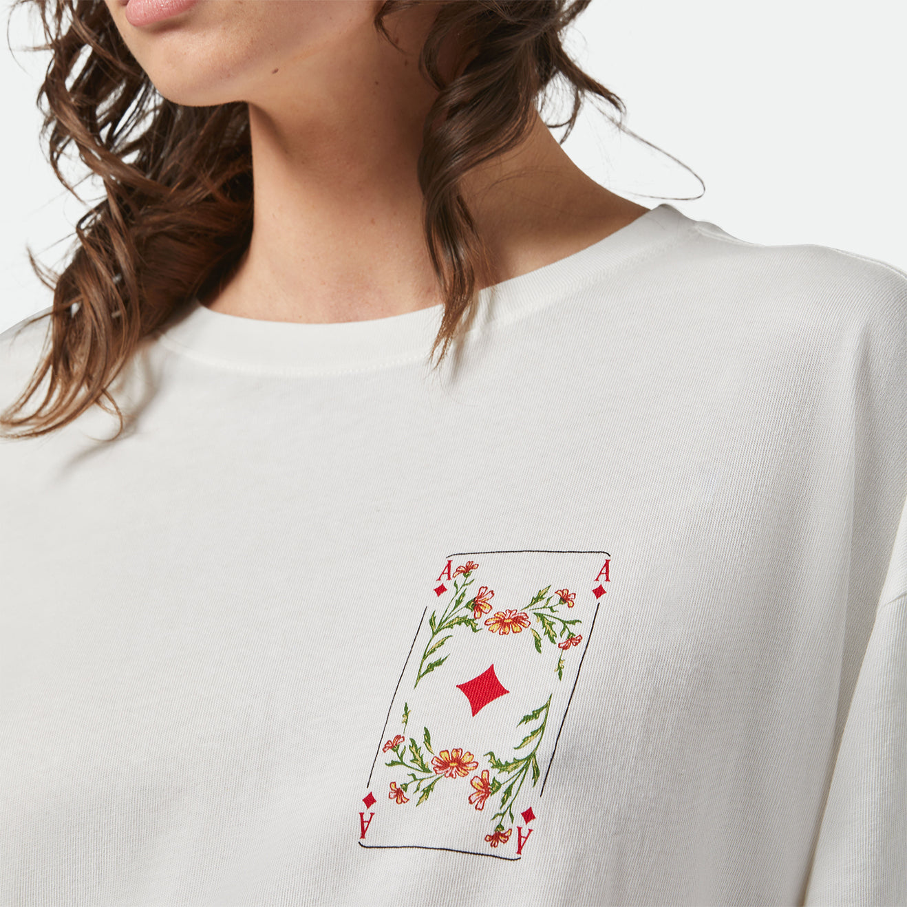 BOTANICAL ACE OVERSIZED BF TEE-OFF WHITE