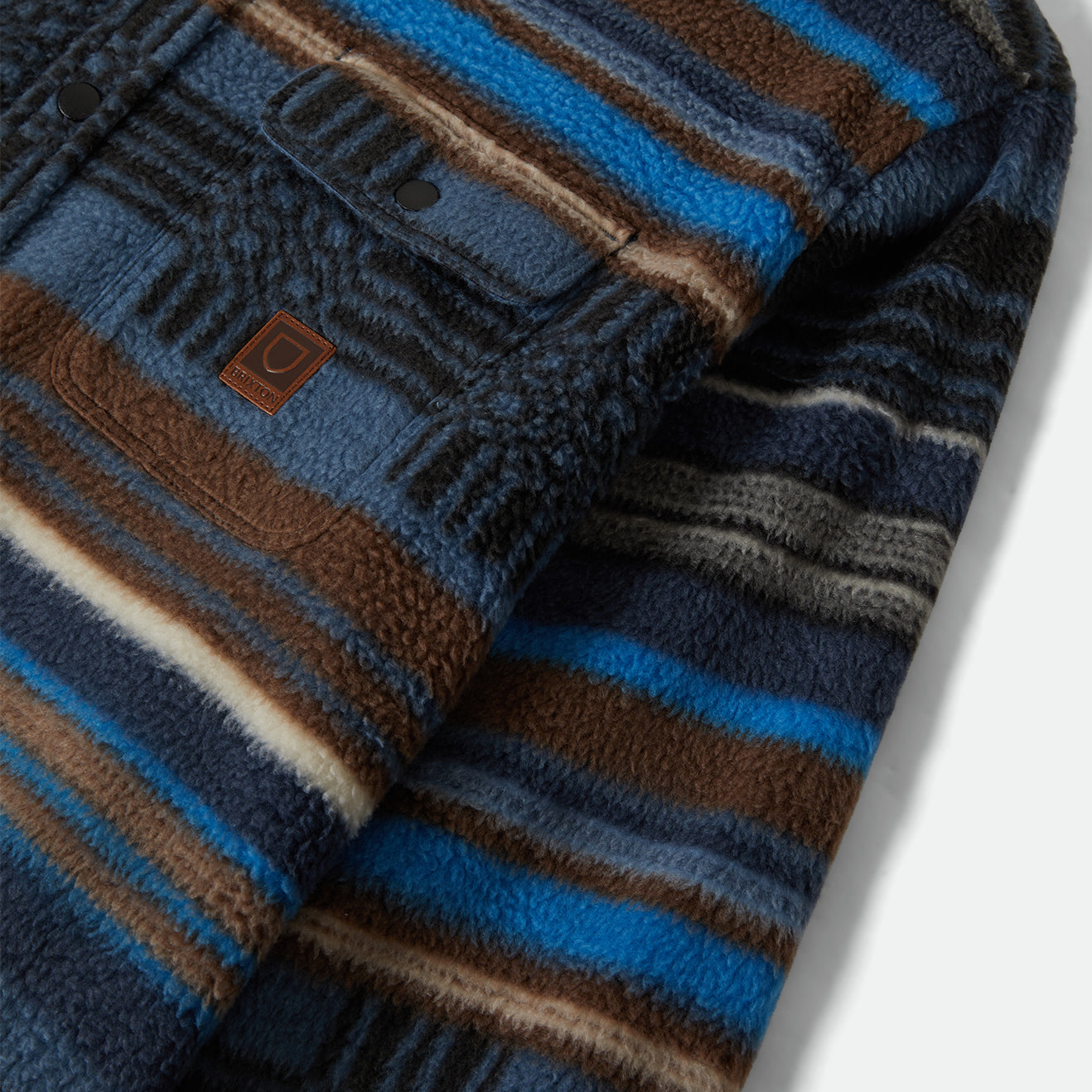 BOWERY L/S ARCTIC STRETCH FLEECE - MOOD INDIGO BLANKET STRIPE