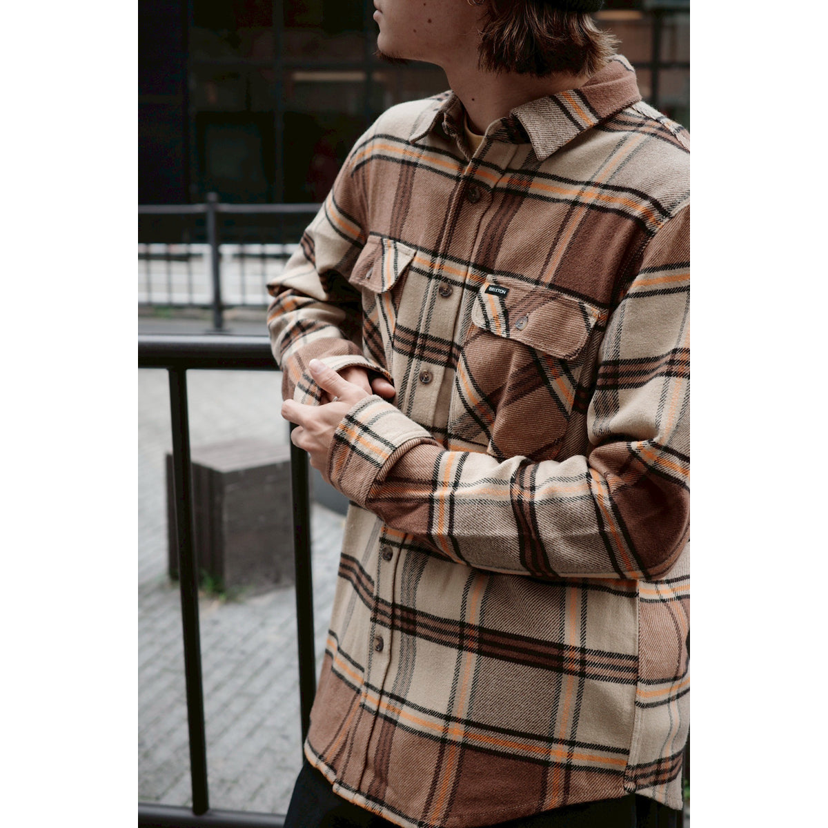 BOWERY FLANNEL - SAND/PINECONE/SOLAR ORANGE