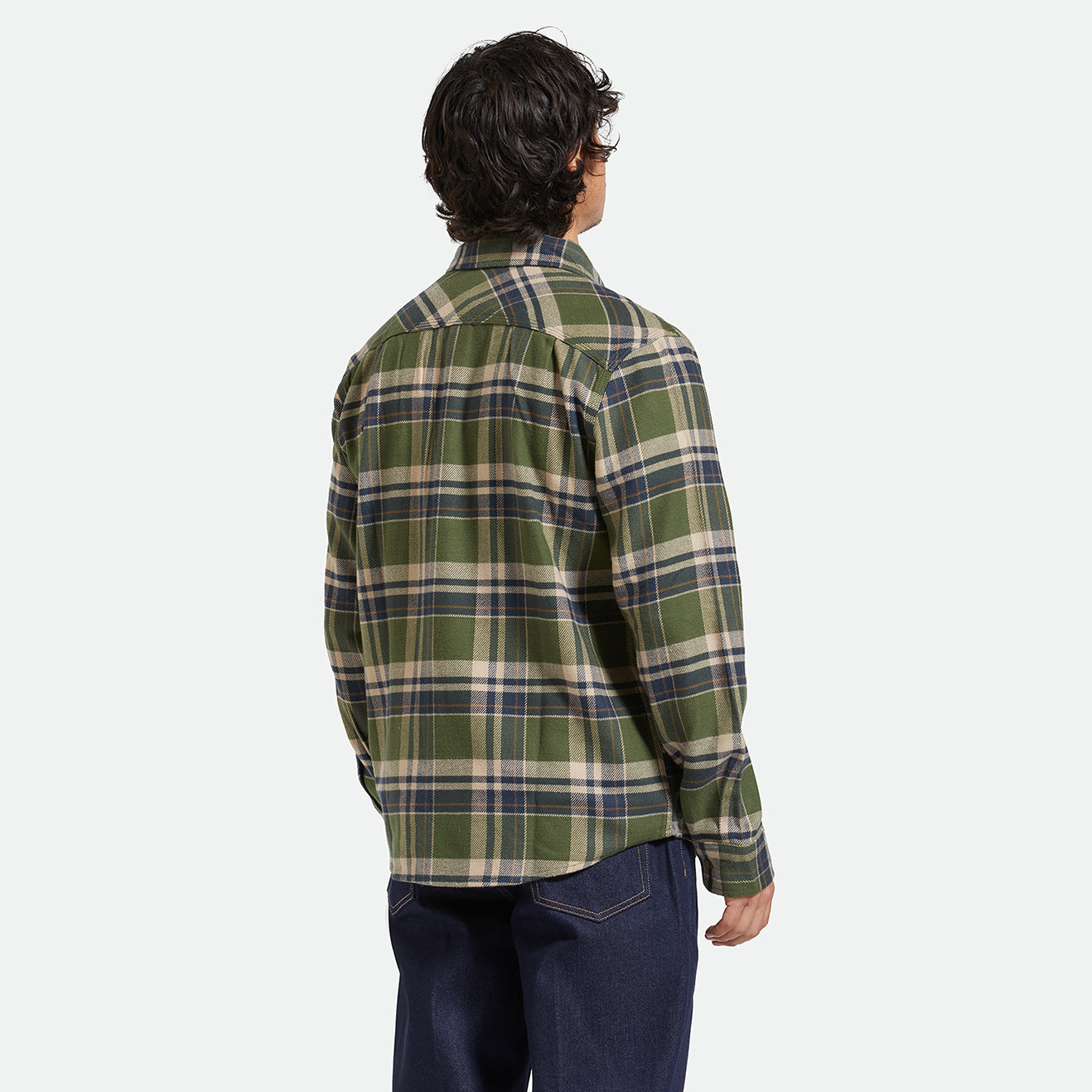 BOWERY L/S FLANNEL-CYPRESS GREEN/WASHED NAVY/WHIT