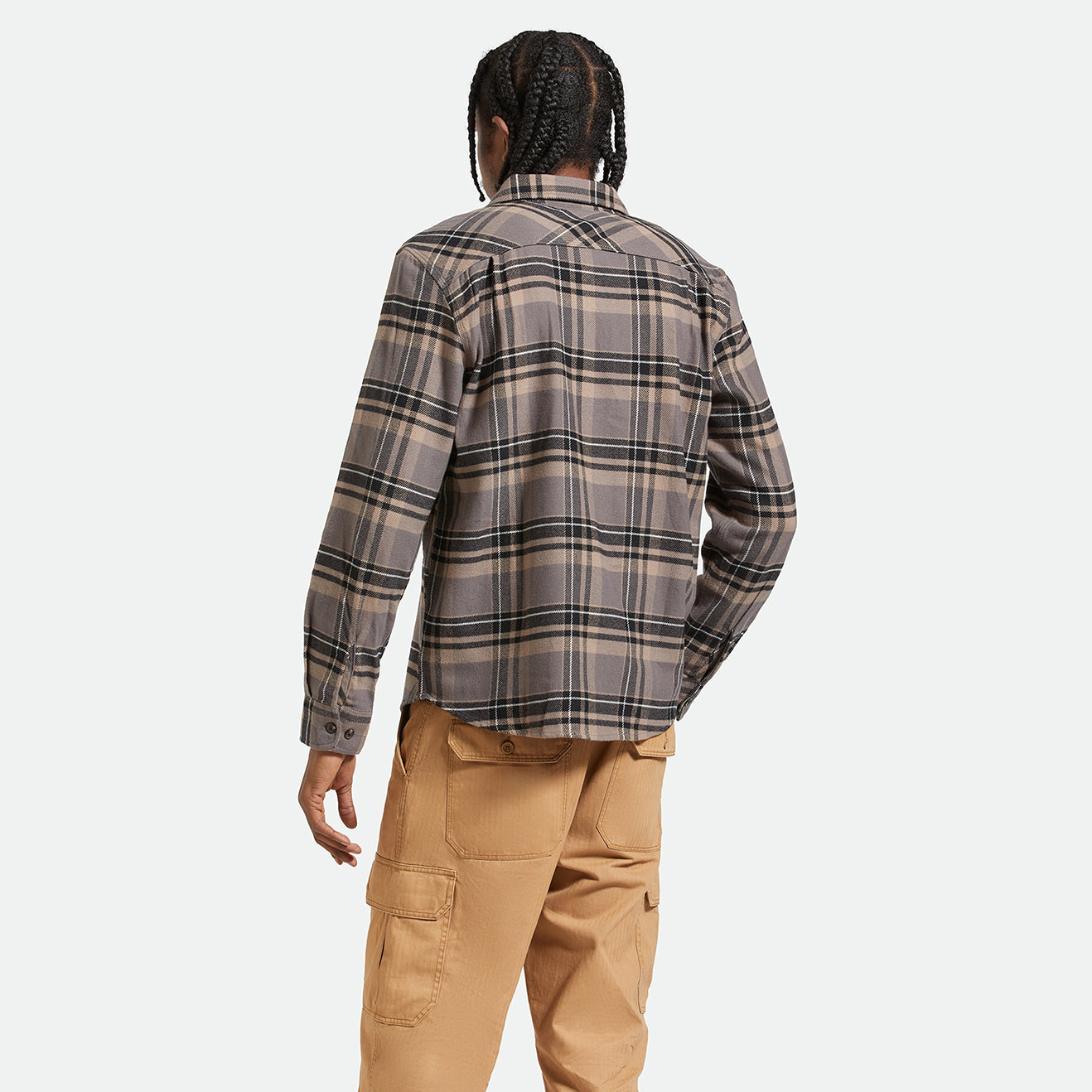 BOWERY L/S FLANNEL-CHARCOAL/BLACK/CINDER GREY