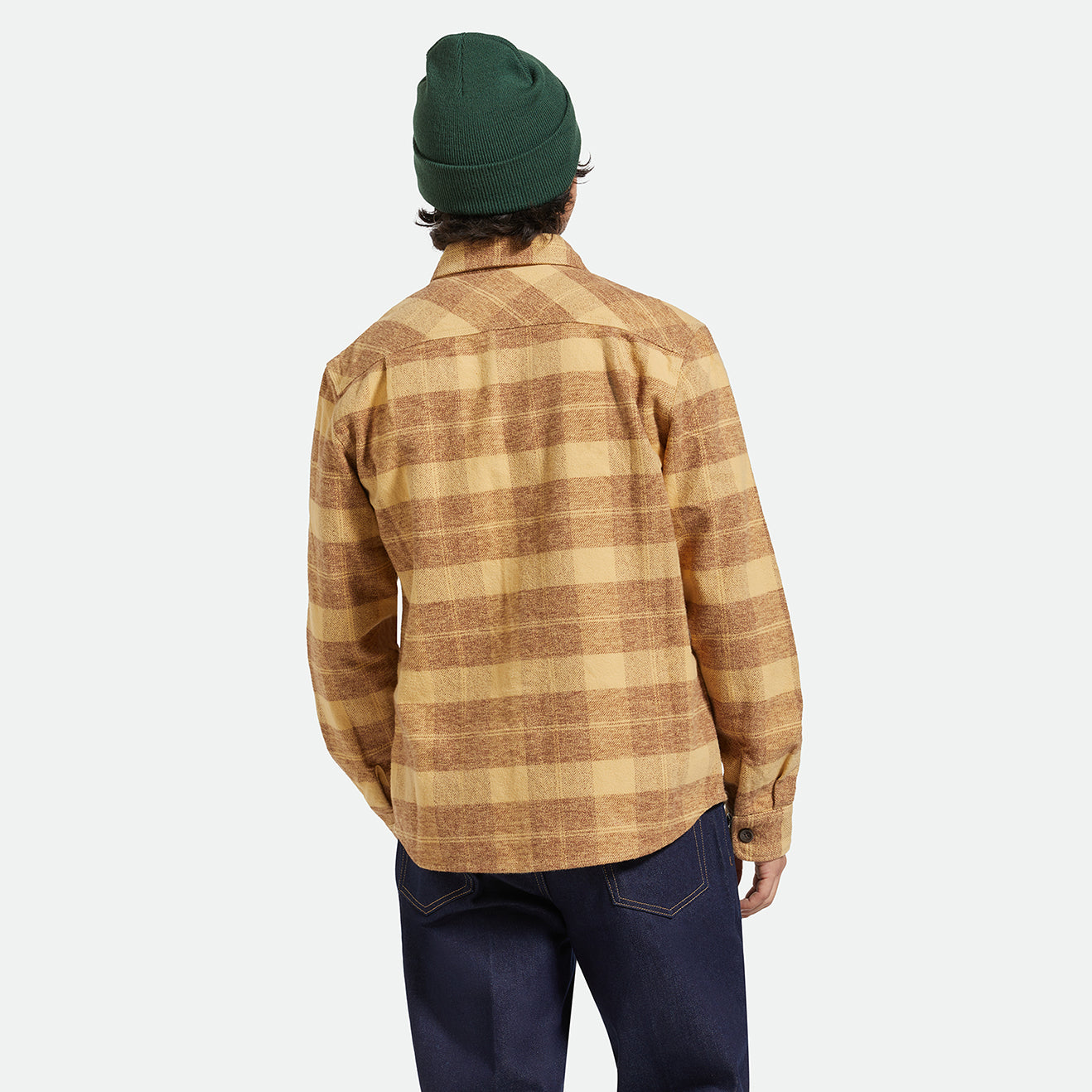 BOWERY HEAVYWEIGHT LS FLANNEL-CURRY YELLOW/PINECONE BROWN