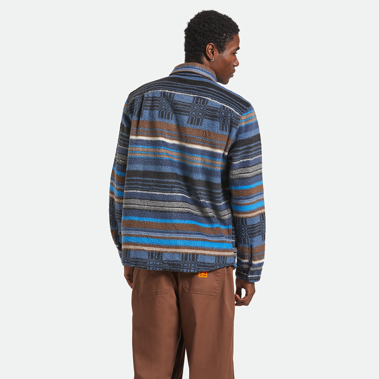 BOWERY L/S ARCTIC STRETCH FLEECE - MOOD INDIGO BLANKET STRIPE
