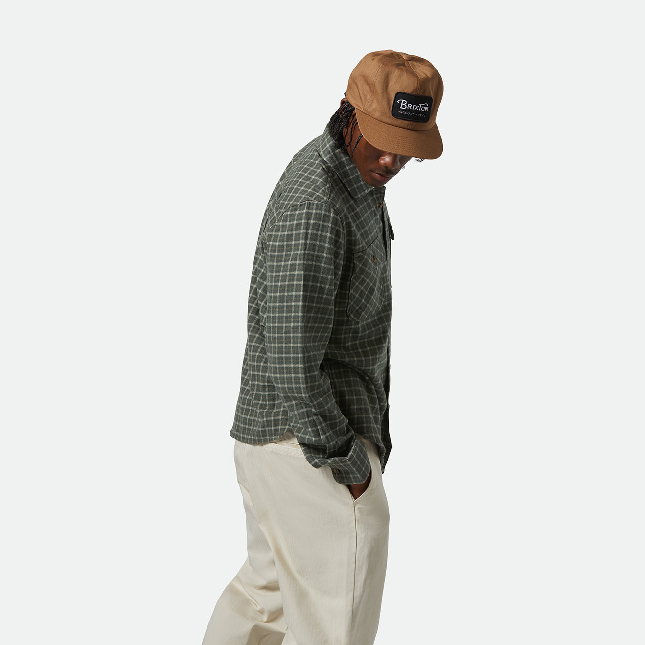 BOWERY LW ULTRA FLANNEL - IVY GREEN/WHITECAP