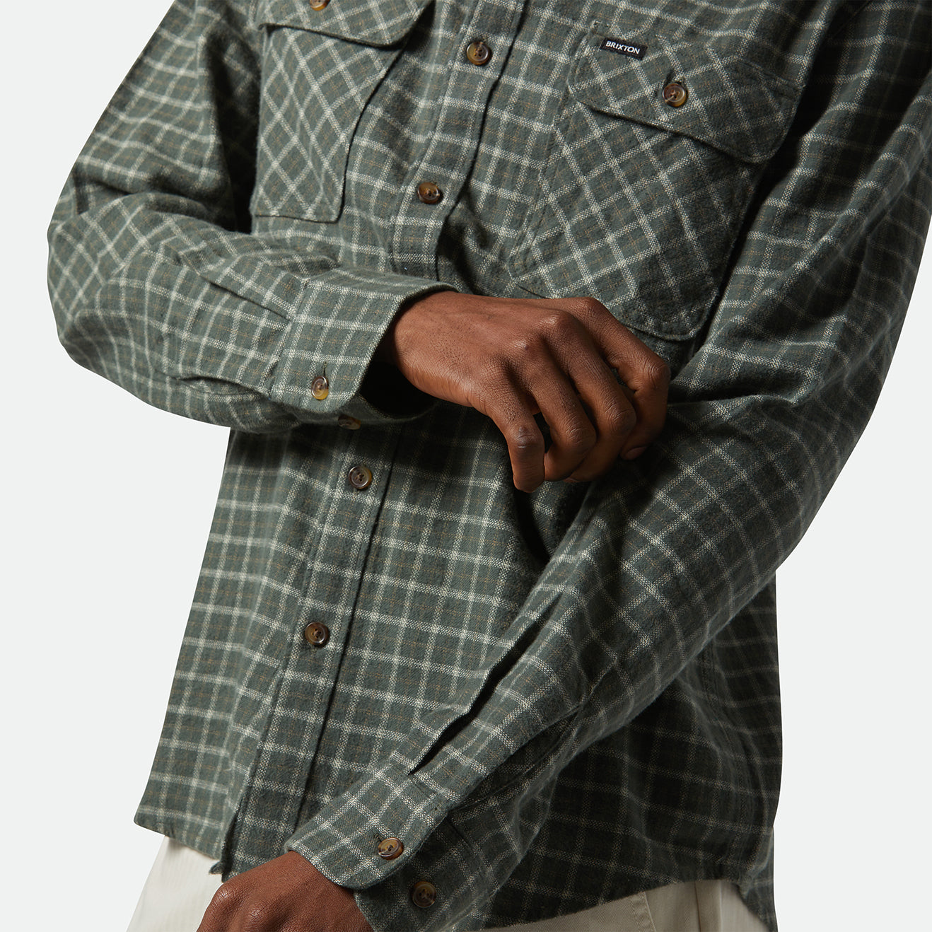 BOWERY LW ULTRA FLANNEL - IVY GREEN/WHITECAP