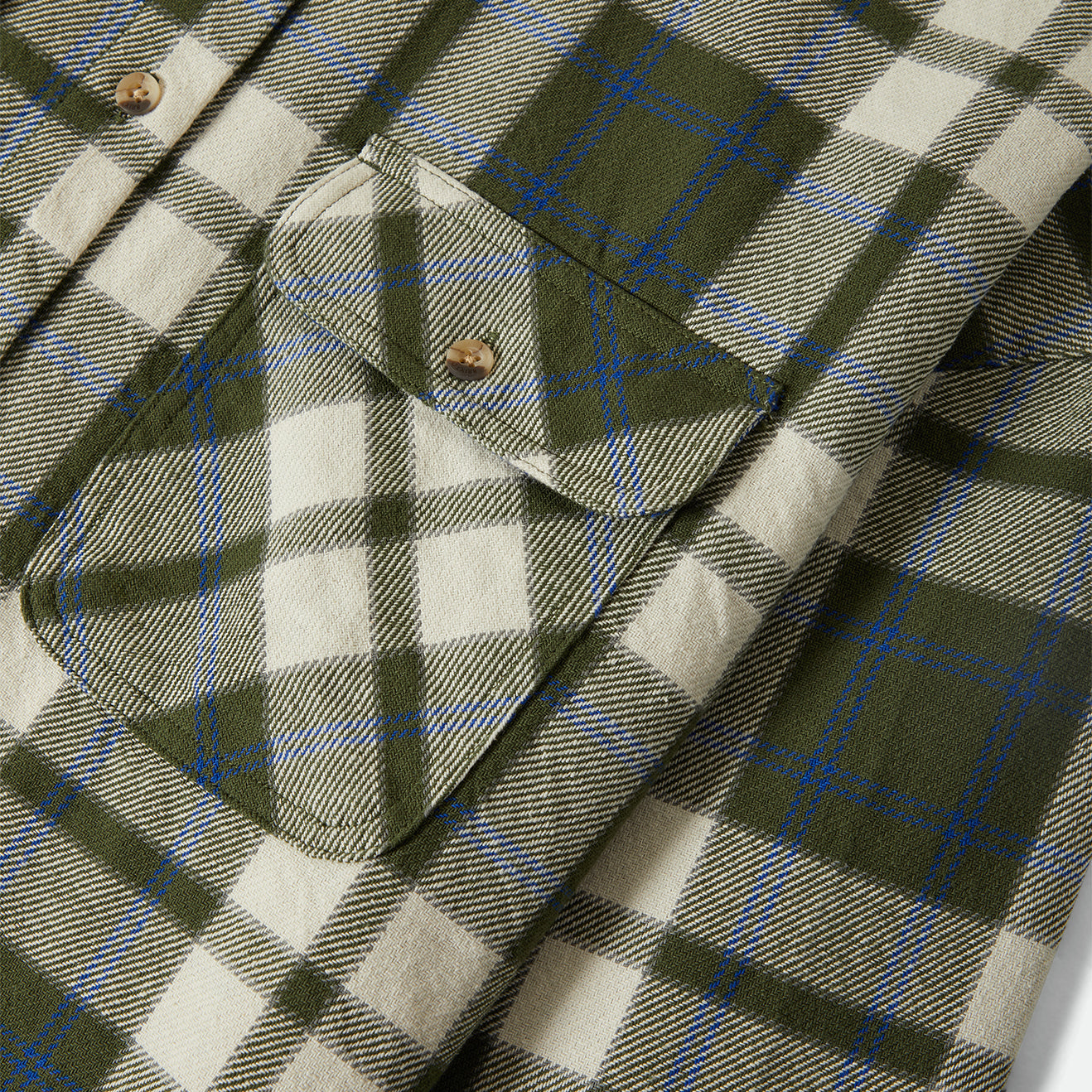 BOWERY VINTAGE L/S OVERSHIRT - GREEN/BLUE