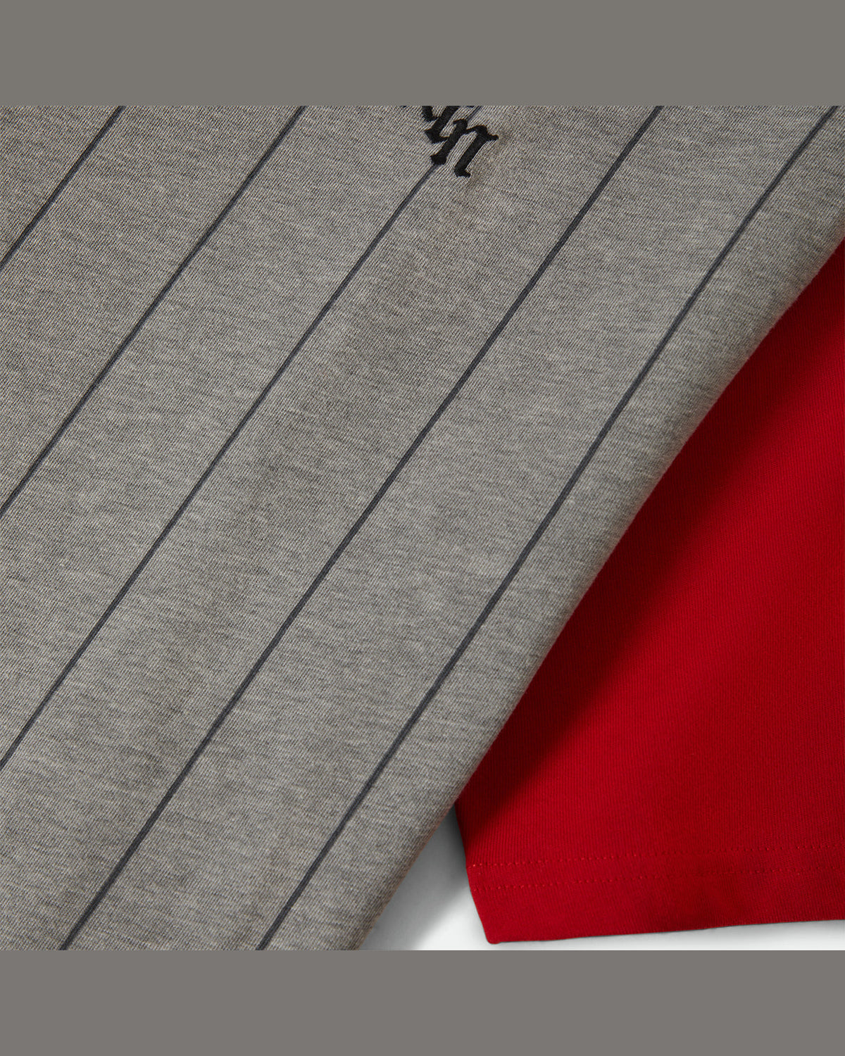 BOXY BASEBALL 1/2 SLEEVE TEE - HEATHER GREY/ADRENALINE RUSH