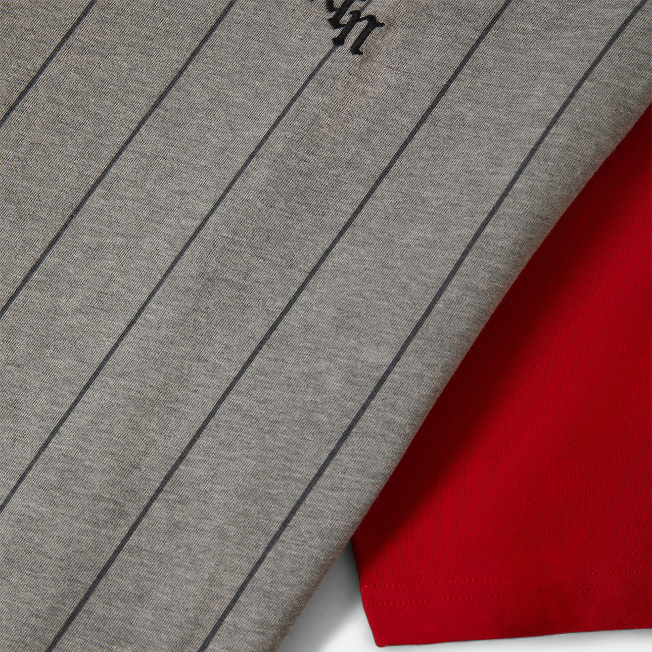 BOXY BASEBALL 1/2 SLEEVE TEE - HEATHER GREY/ADRENALINE RUSH