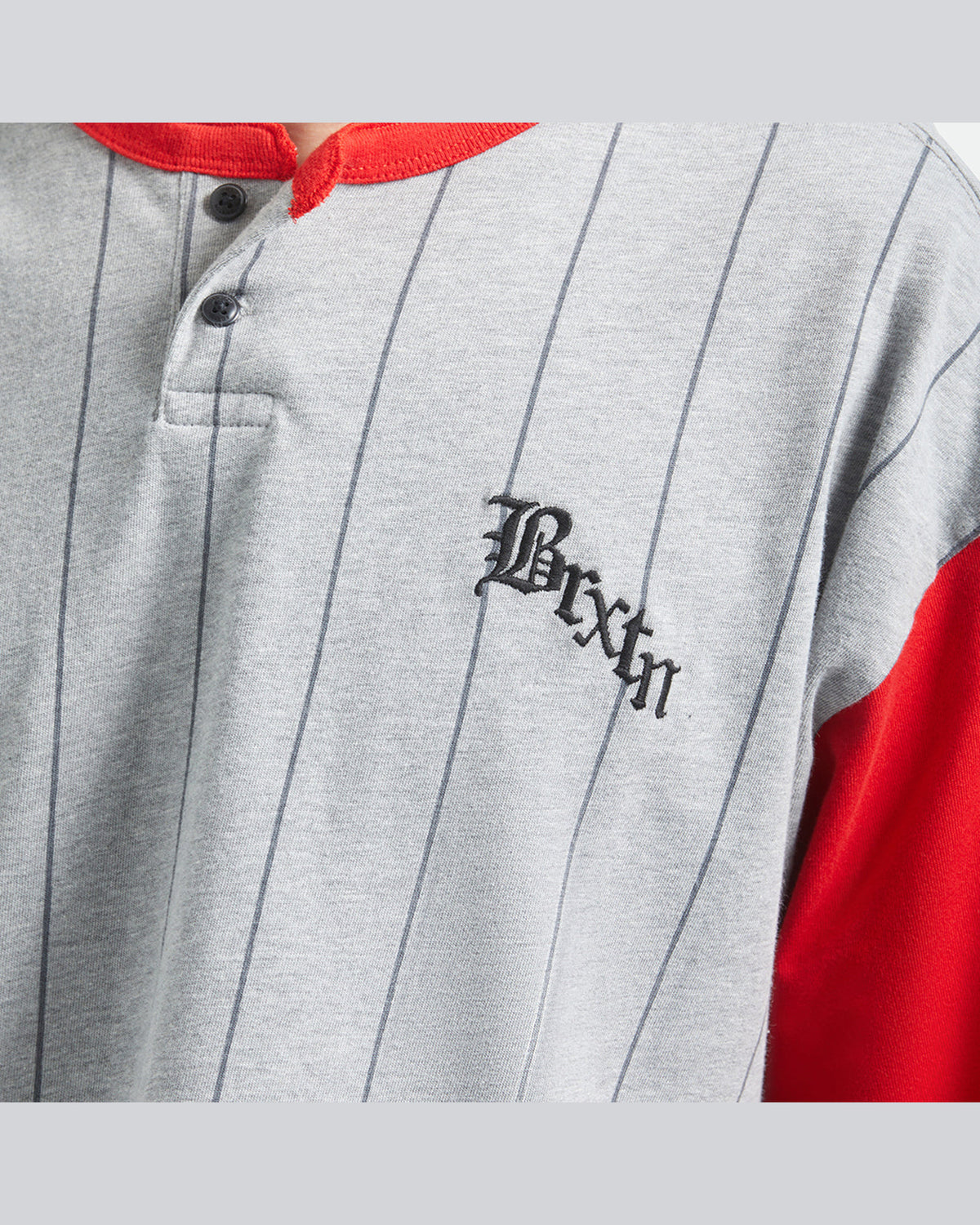 BOXY BASEBALL 1/2 SLEEVE TEE - HEATHER GREY/ADRENALINE RUSH