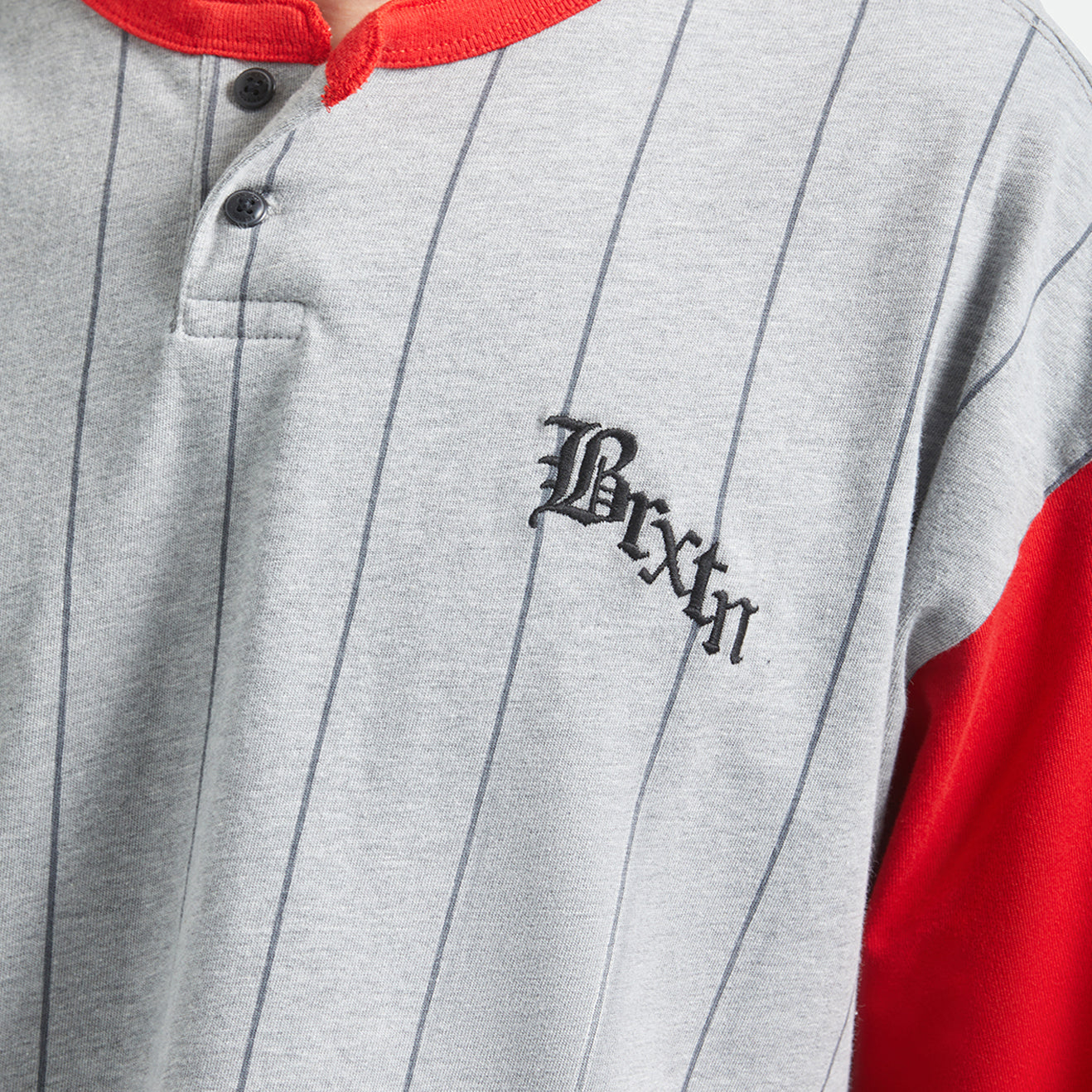 BOXY BASEBALL 1/2 SLEEVE TEE - HEATHER GREY/ADRENALINE RUSH