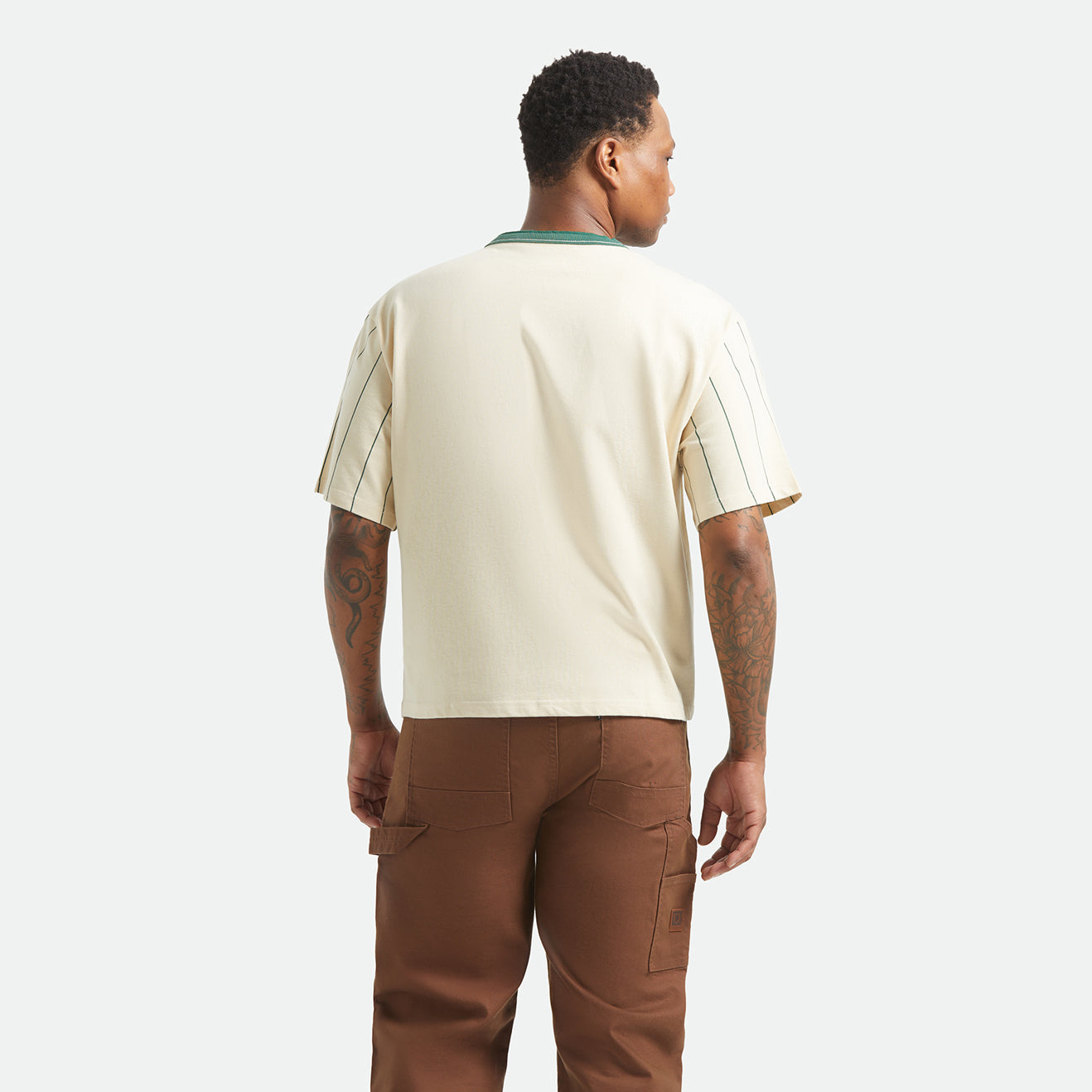 BOXY BASEBALL 1/2 SLEEVE TEE - WHITECAP/PRIMAL GREEN
