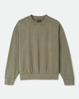 BRIXTON BASELINE CREW FLEECE - OLIVE SURPLUS VINTAGE WASH