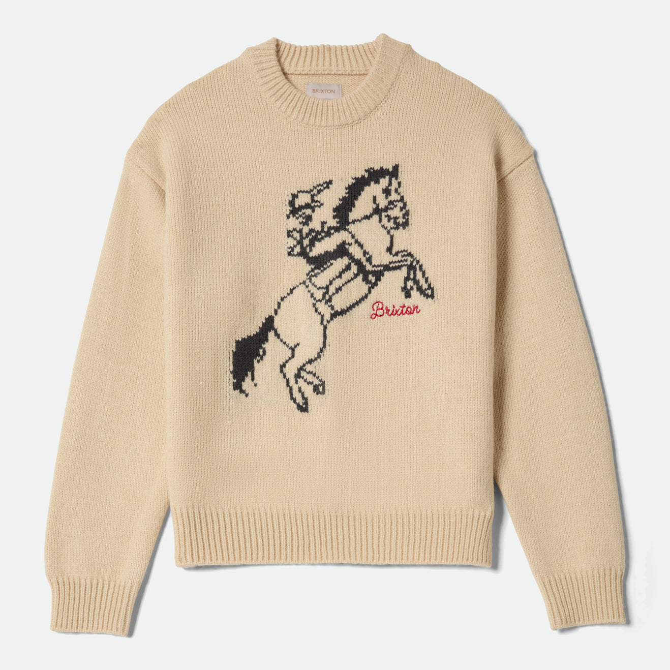 BRIXTON RANCHING CLUB CREW SWEATER - WHITECAP