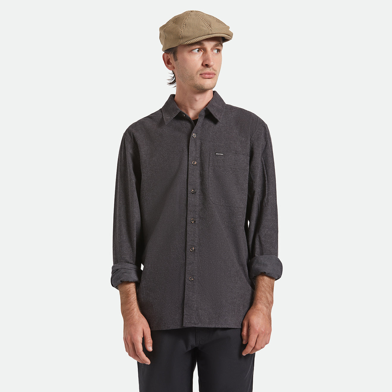 BROOD SNAP CAP - DARK TAN/BLACK HICKORY STRIPE