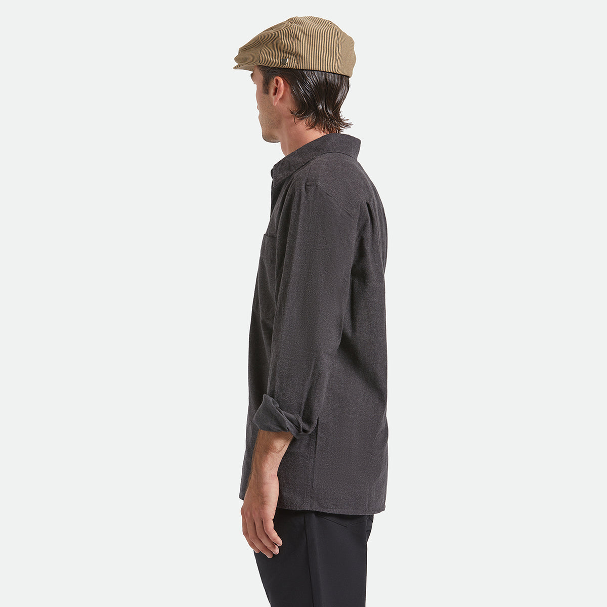 BROOD SNAP CAP - DARK TAN/BLACK HICKORY STRIPE