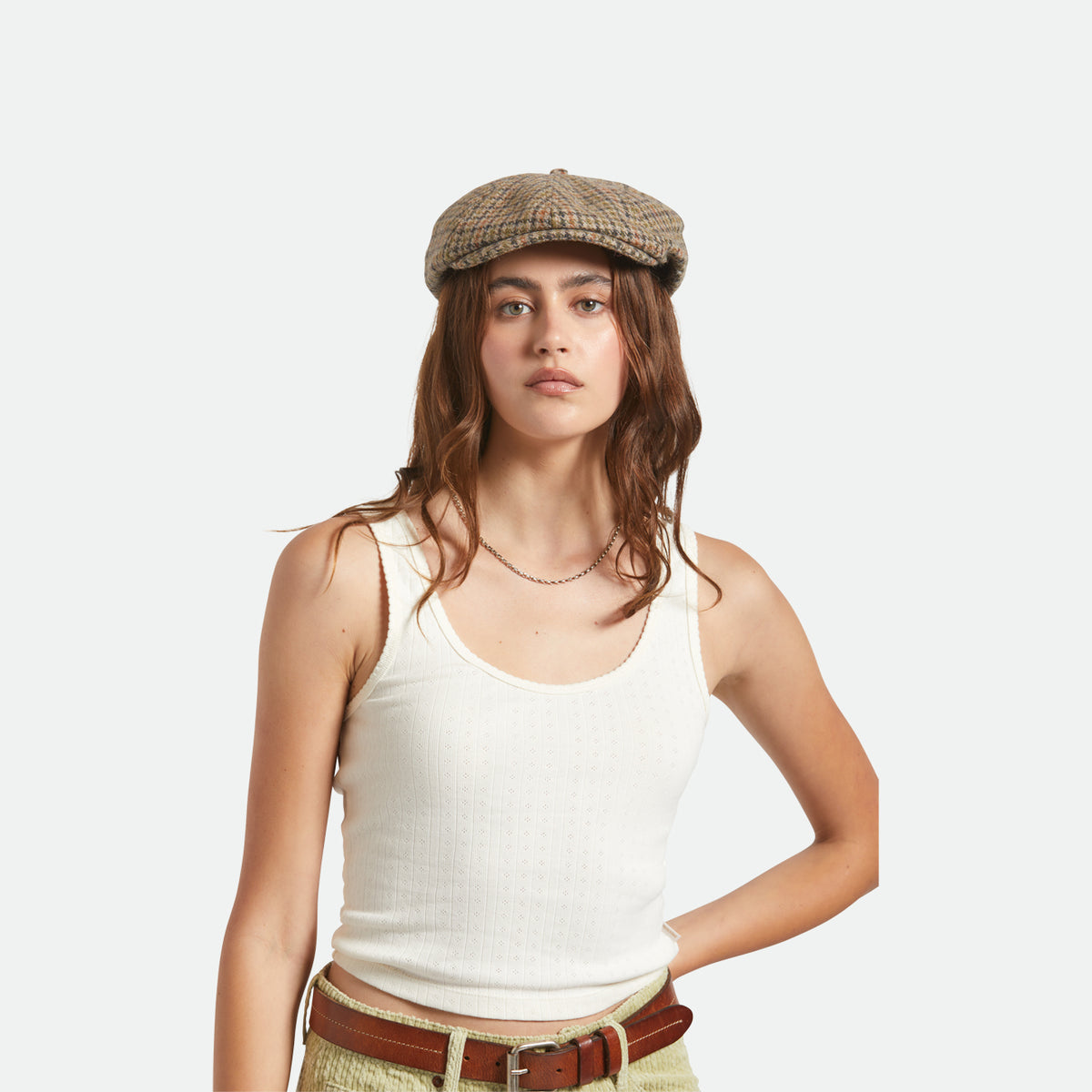BROOD SNAP CAP - OATMEAL/CHARCOAL HOUNDSTOOTH