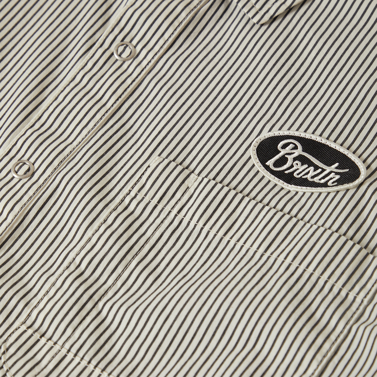BUILDERS AUTO S/S WVN-BLACK/OFF WHITE STRIPE