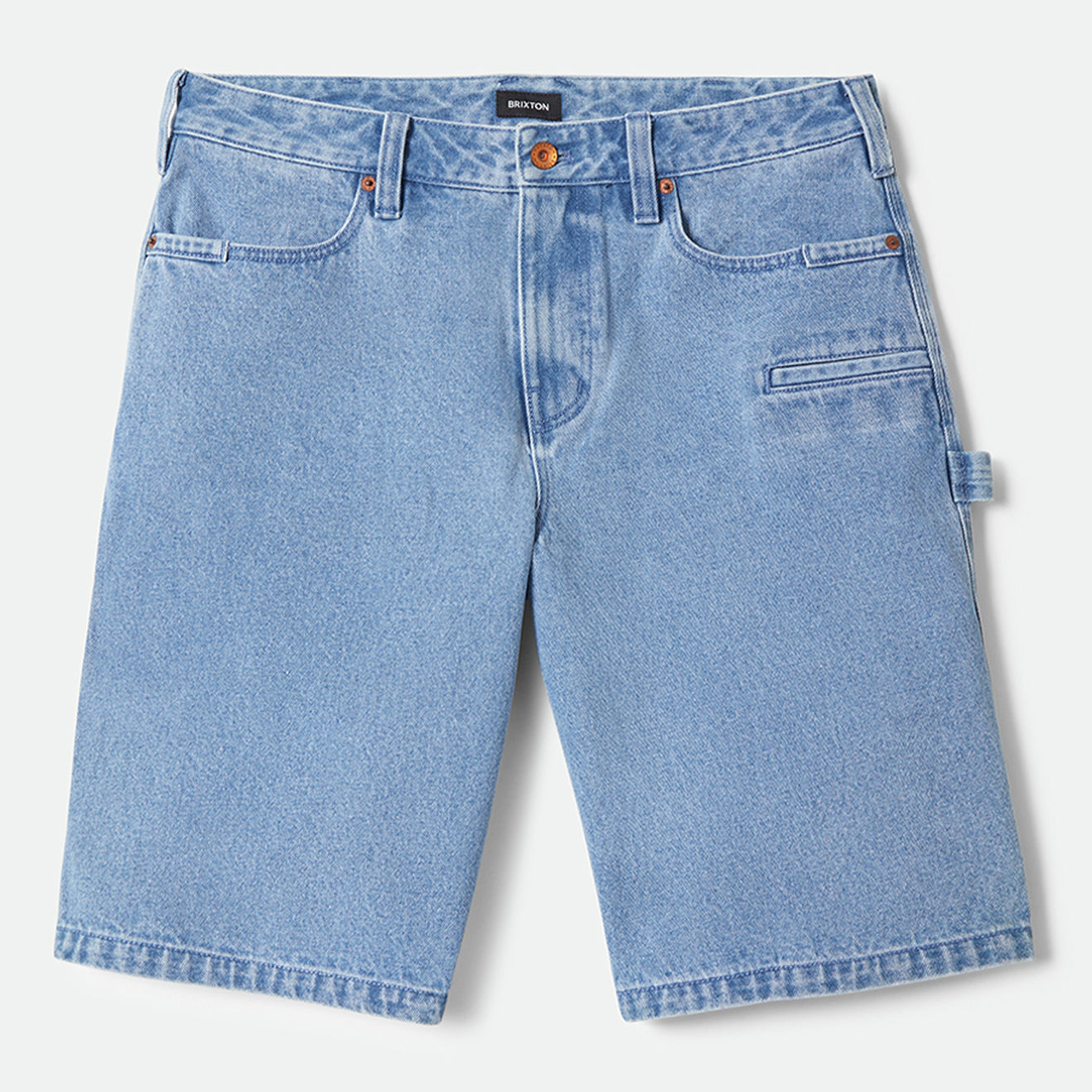 BUILDERS CARPENTER BAGGY SHORT - WASHED BLUE DENIM