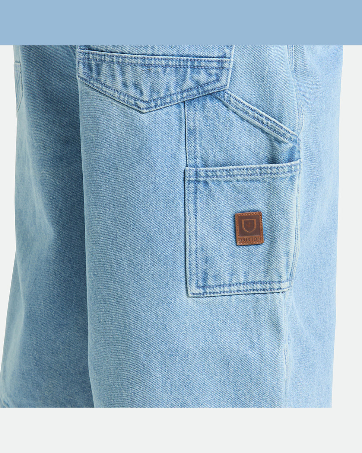 BUILDERS CARPENTER BAGGY SHORT - WASHED BLUE DENIM