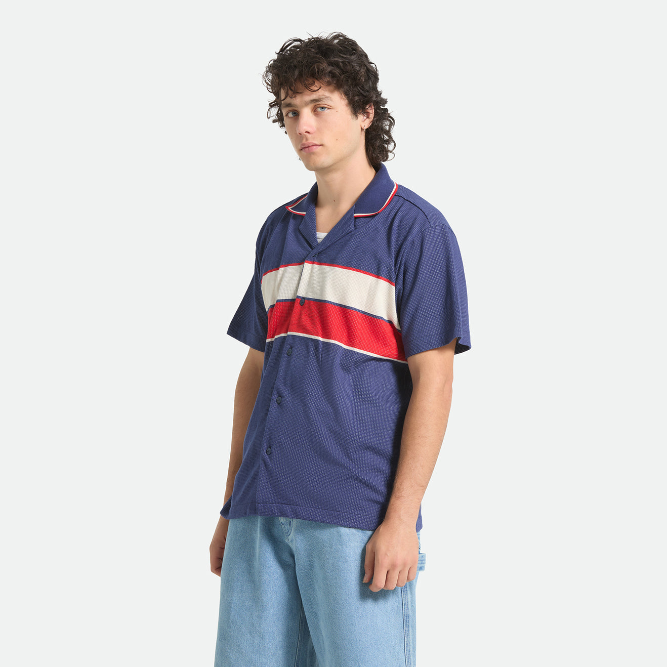 BUNKER MESH S/S WVN - WASHED NAVY