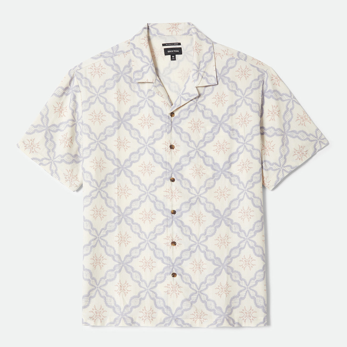 BUNKER SLUB S/S WVN - OFF WHITE/BLUE TILE