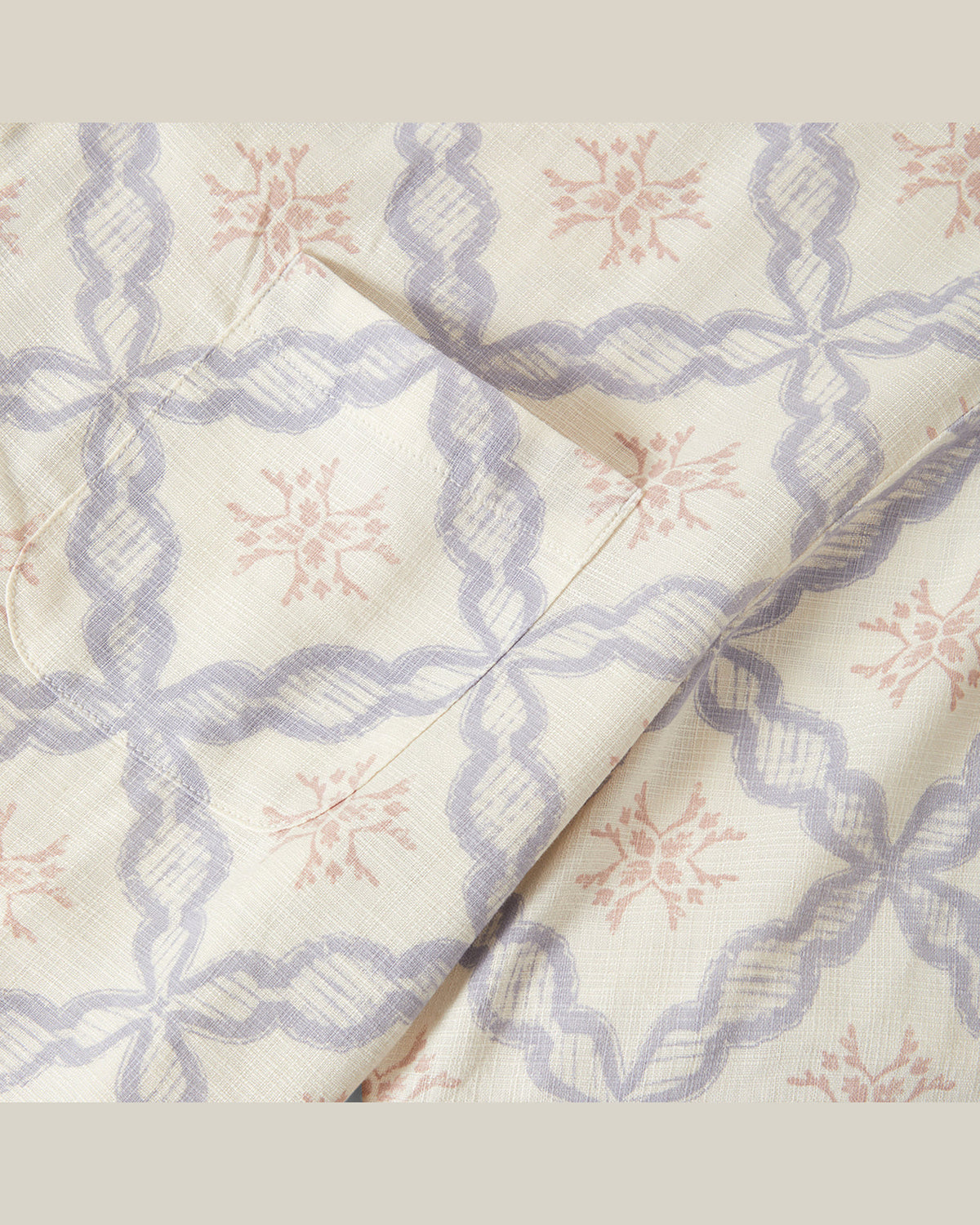 BUNKER SLUB S/S WVN - OFF WHITE/BLUE TILE