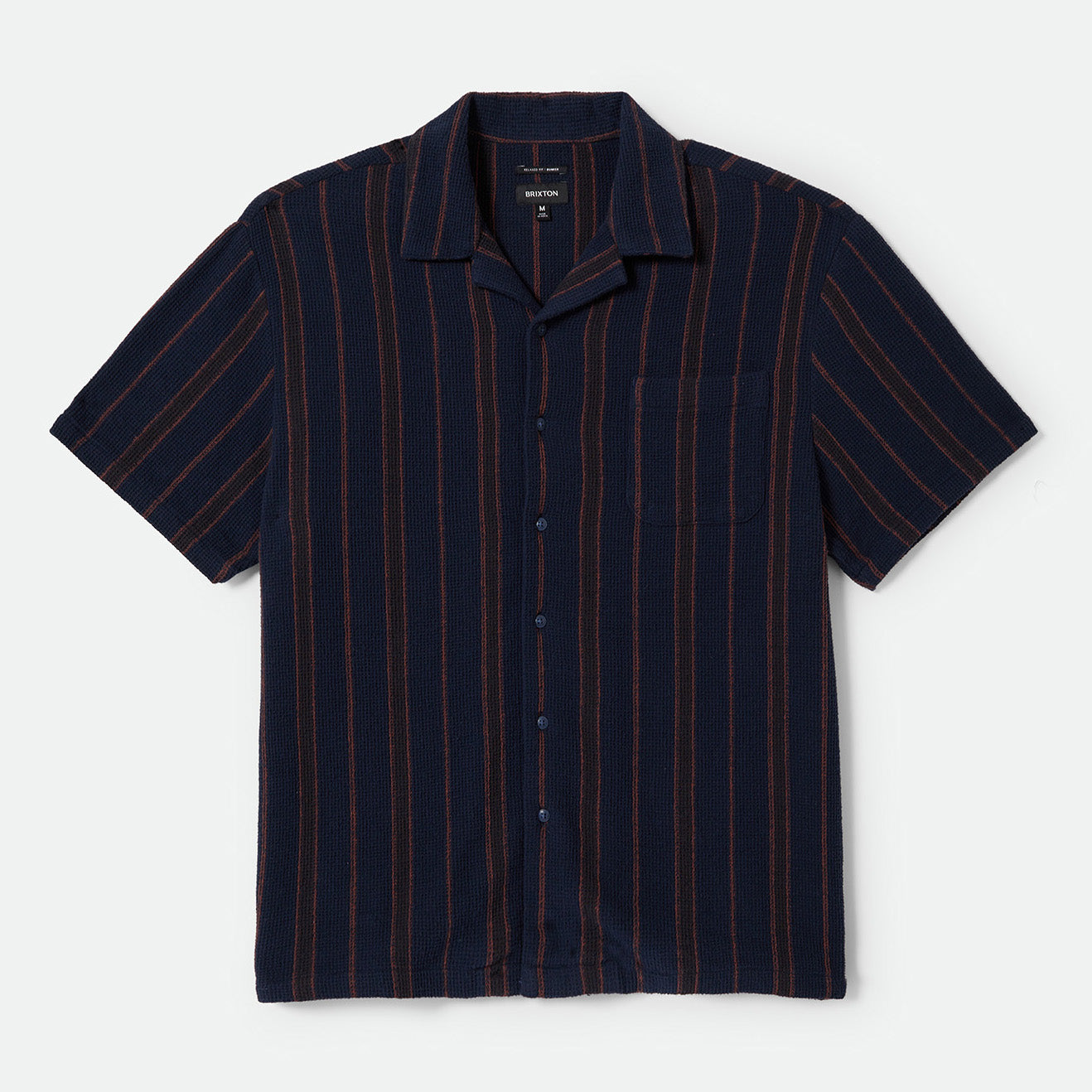 BUNKER WAFFLE STRIPE S/S WVN - WASHED NAVY STRIPE