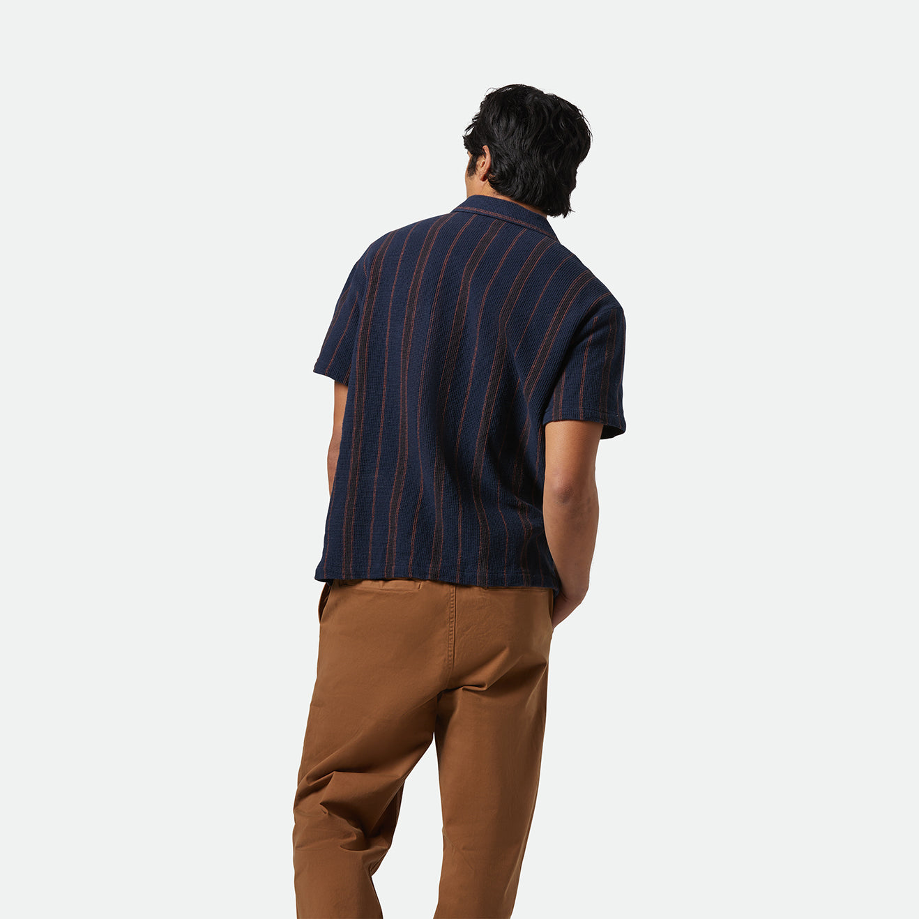 BUNKER WAFFLE STRIPE S/S WVN - WASHED NAVY STRIPE