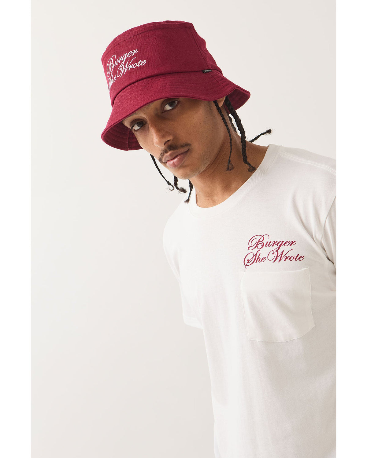 BURGER SHE WROTE BUCKET - BURGUNDY