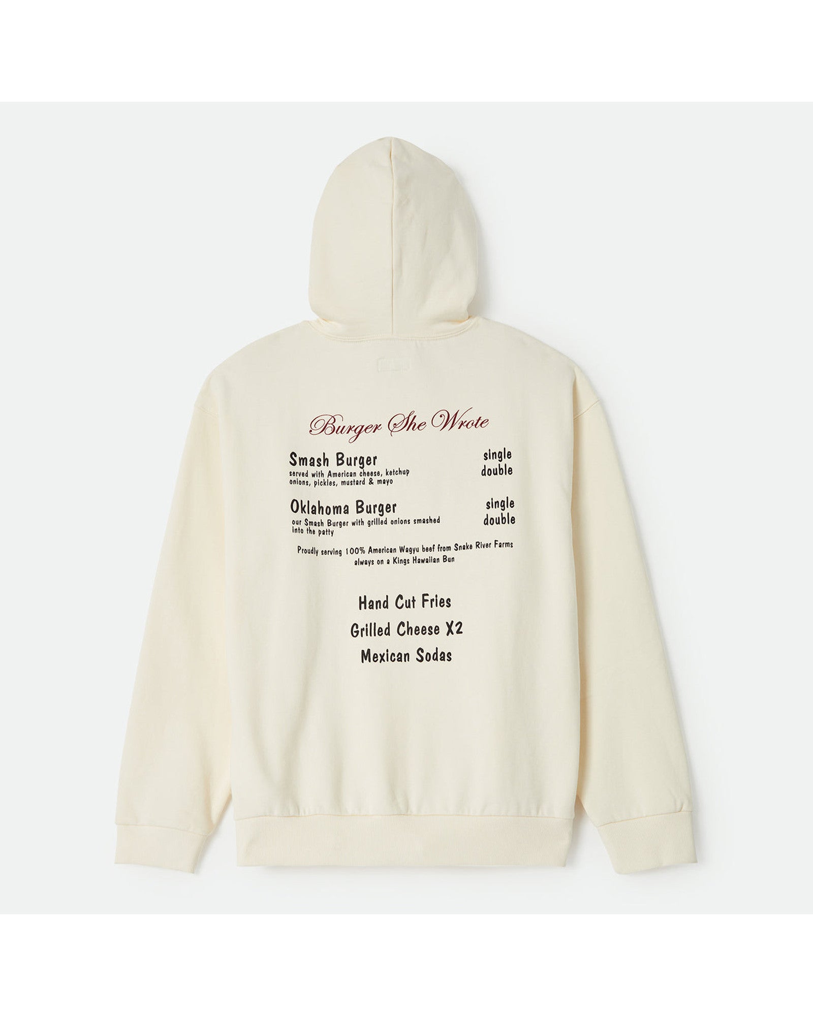 BURGER SHE WROTE HOOD - NATURAL