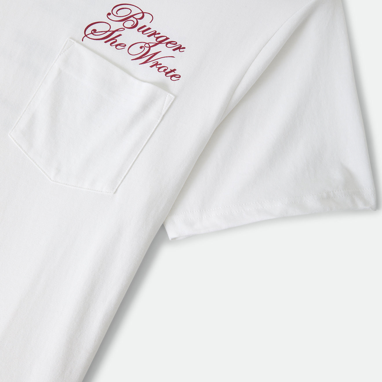 BURGER SHE WROTE POCKET TEE - WHITE