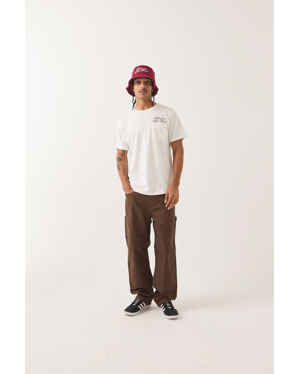 BURGER SHE WROTE POCKET TEE - WHITE