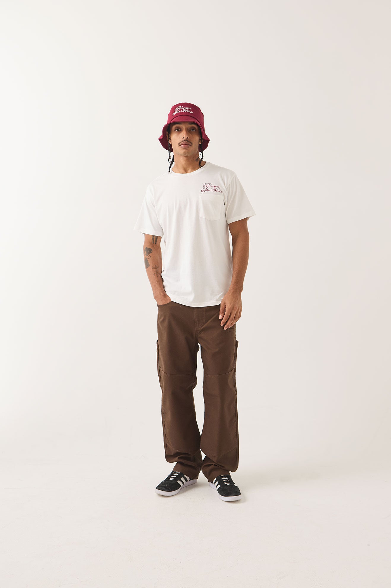 BURGER SHE WROTE POCKET TEE - WHITE