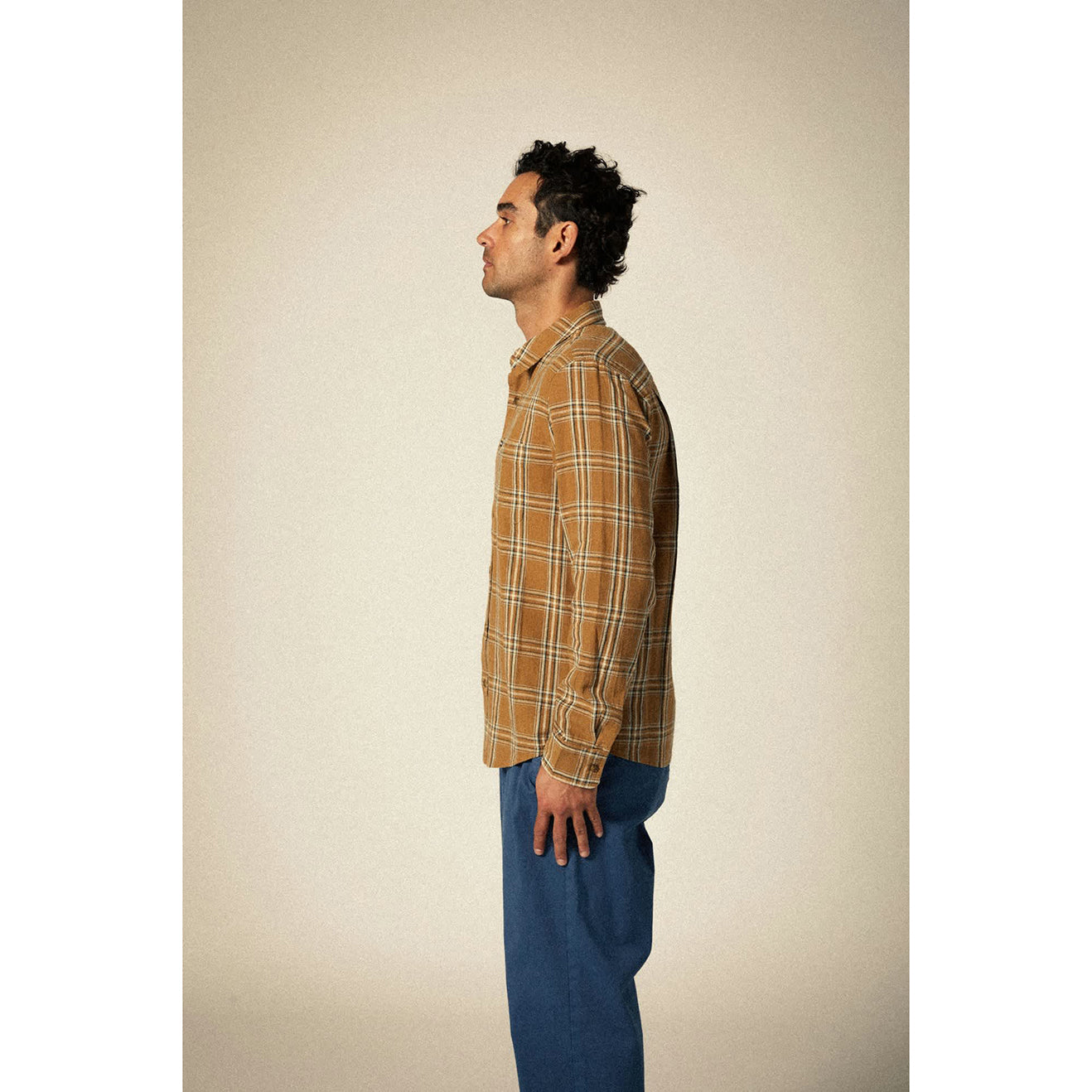 CHARTER LINEN BLEND L/S WVN - WASHED COPPER/WHITECAP PLAID