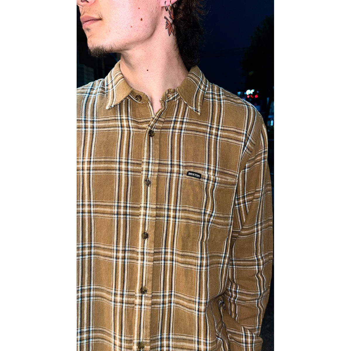 CHARTER LINEN BLEND L/S WVN - WASHED COPPER/WHITECAP PLAID