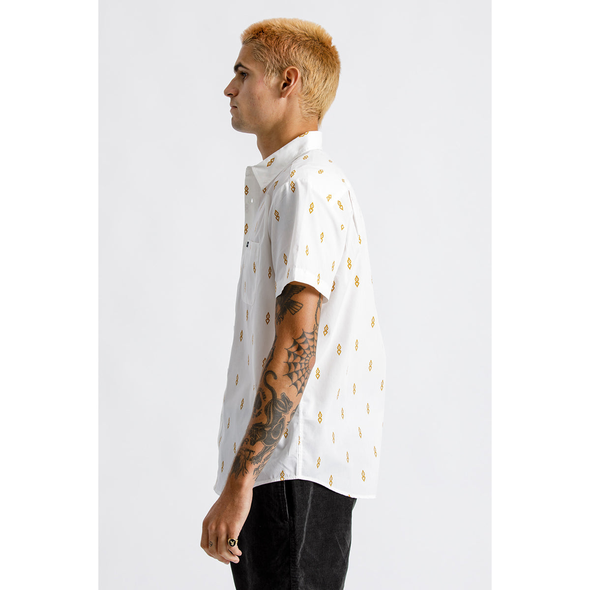 CHARTER PRINT S/S WVN - OFF WHITE/HONEY