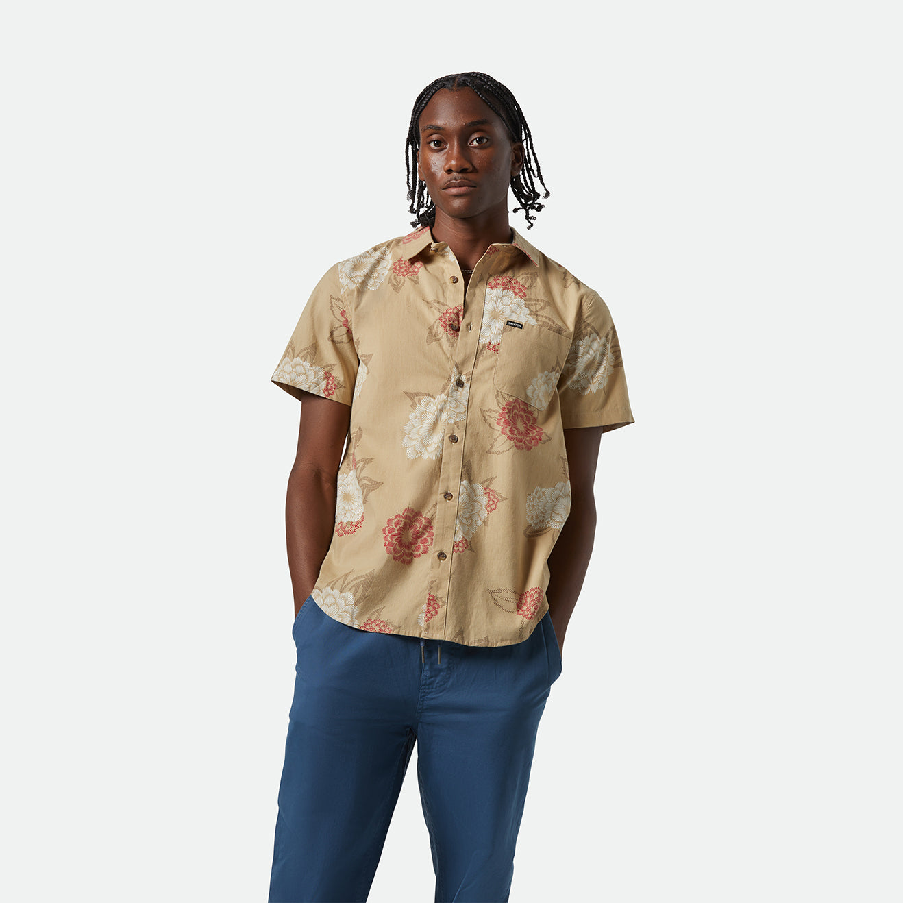 CHARTER PRINT S/S WVN - CREAM/PAINTERLY FLORAL