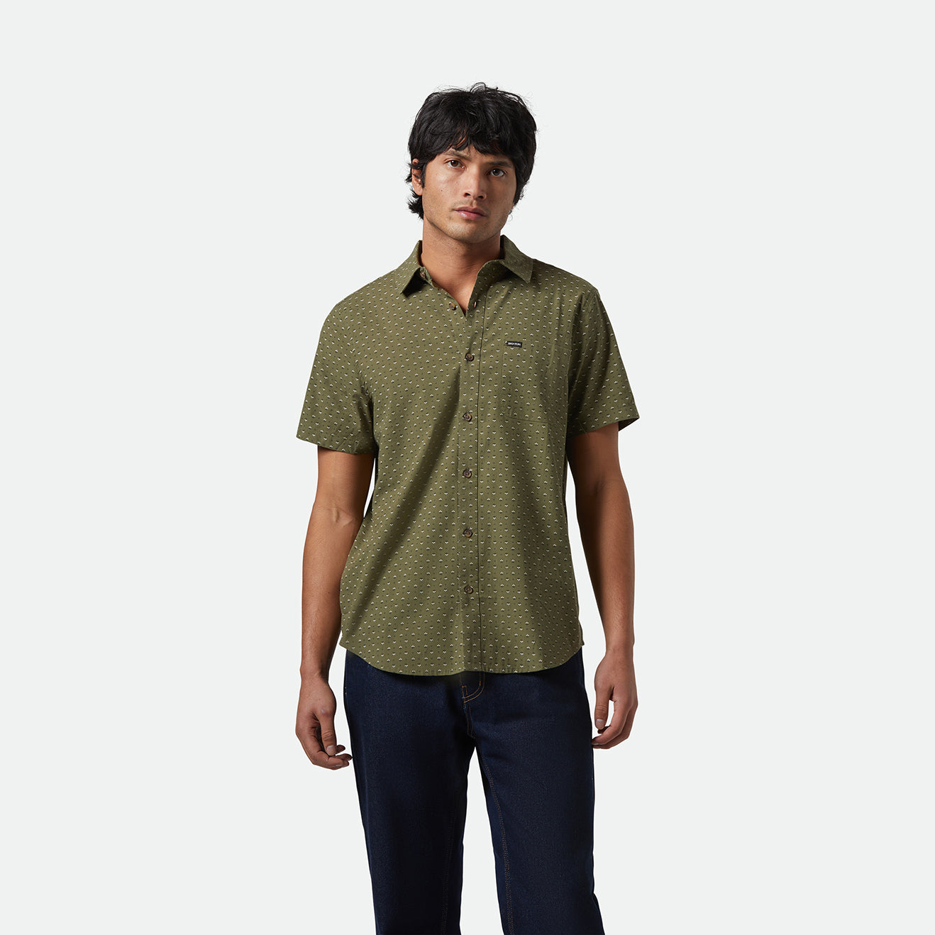 CHARTER PRINT S/S WVN - IVY GREEN/MICRO FLORAL