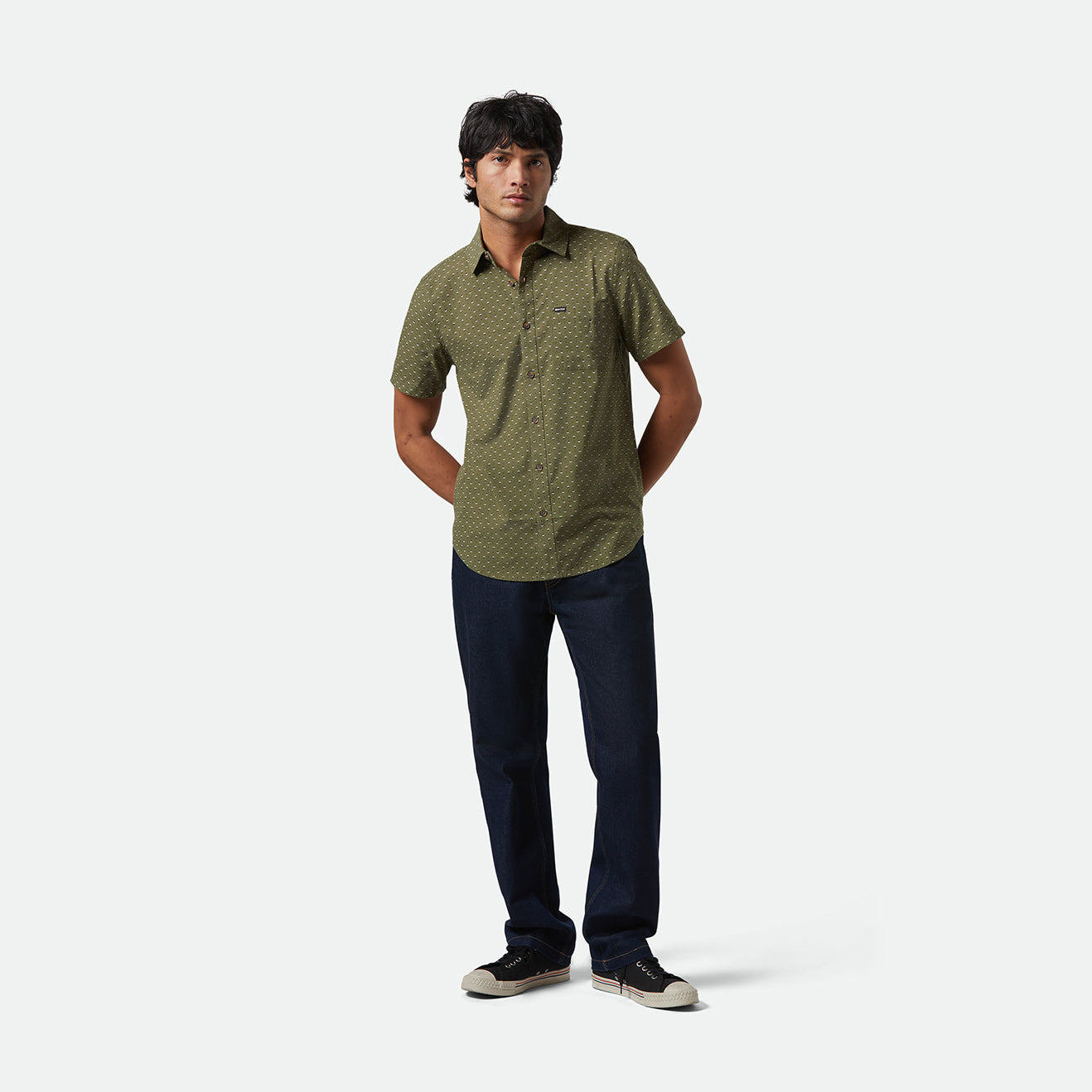 CHARTER PRINT S/S WVN - IVY GREEN/MICRO FLORAL