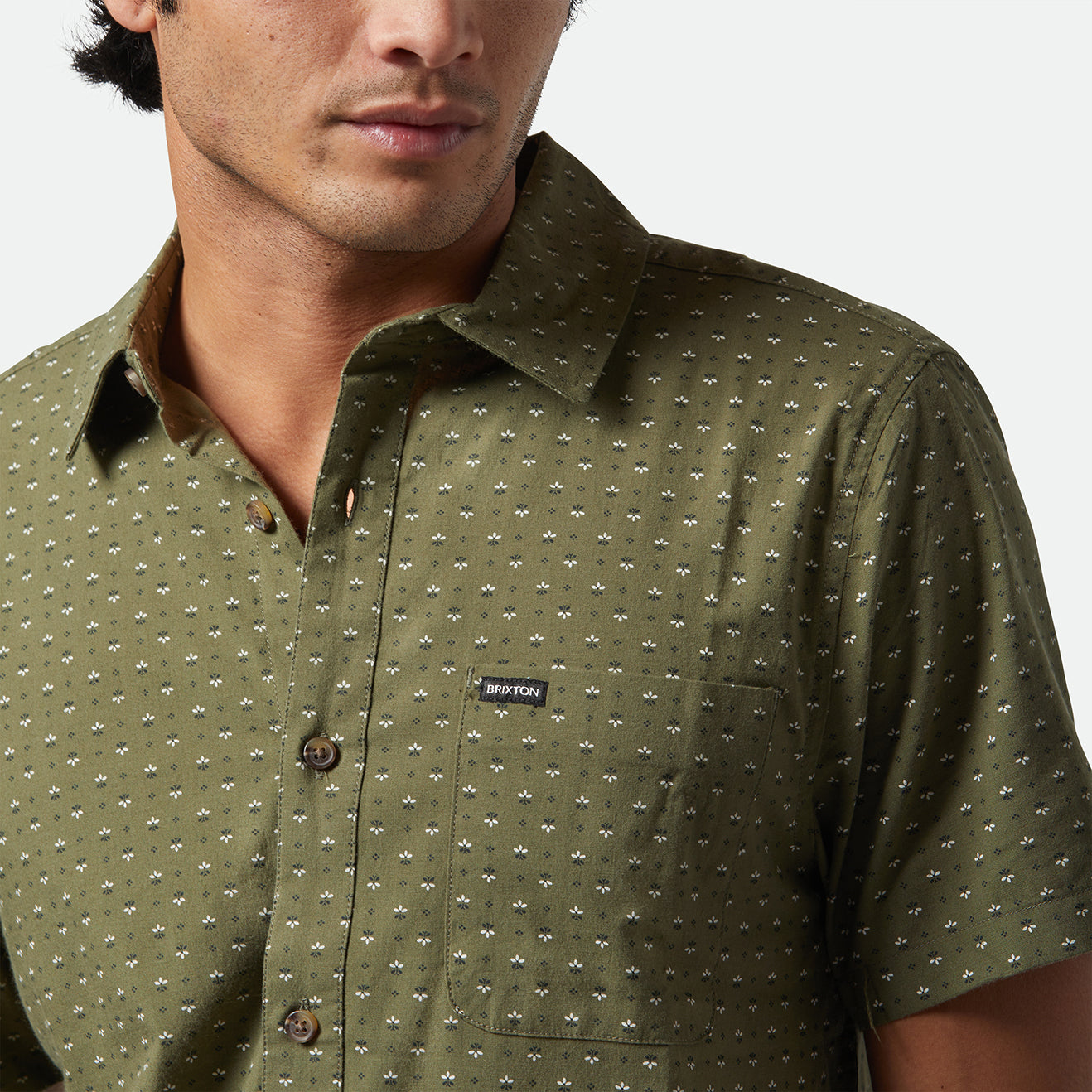 CHARTER PRINT S/S WVN - IVY GREEN/MICRO FLORAL