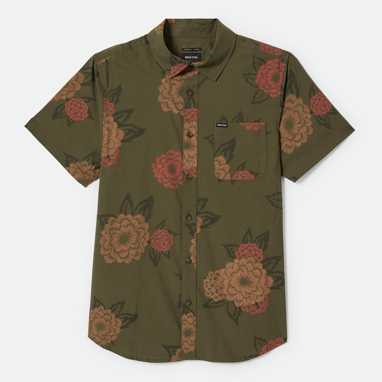 CHARTER PRINT S/S WVN - IVY GREEN/PAINTERLY FLORAL