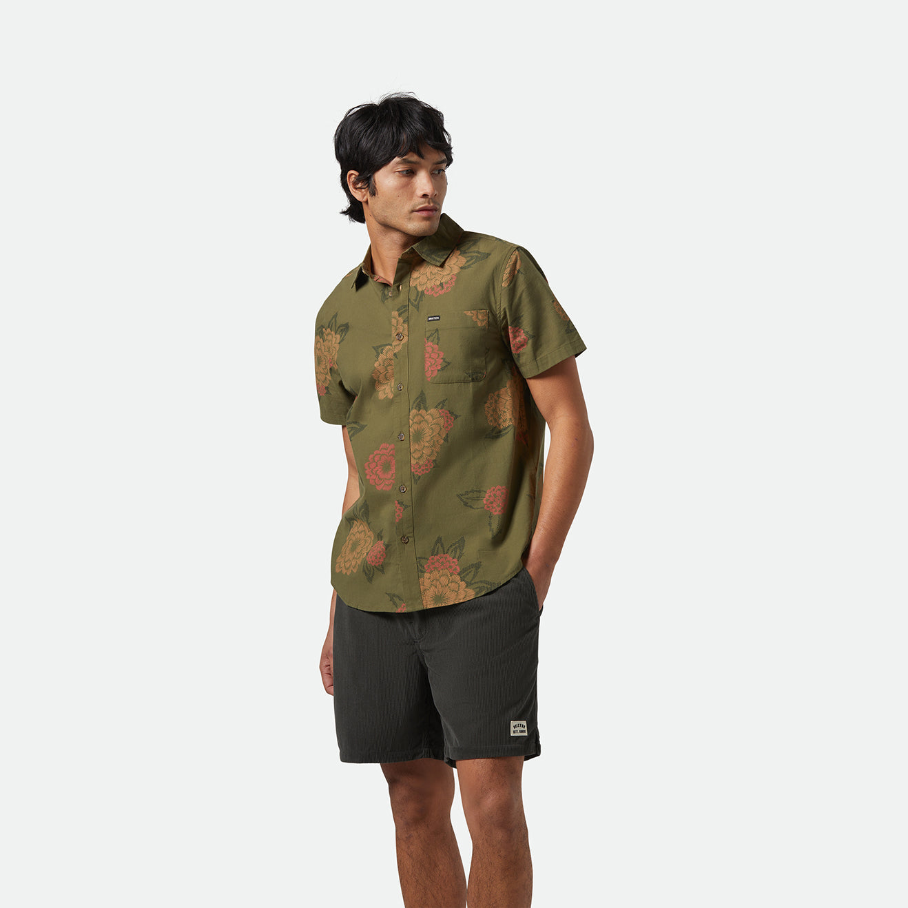 CHARTER PRINT S/S WVN - IVY GREEN/PAINTERLY FLORAL