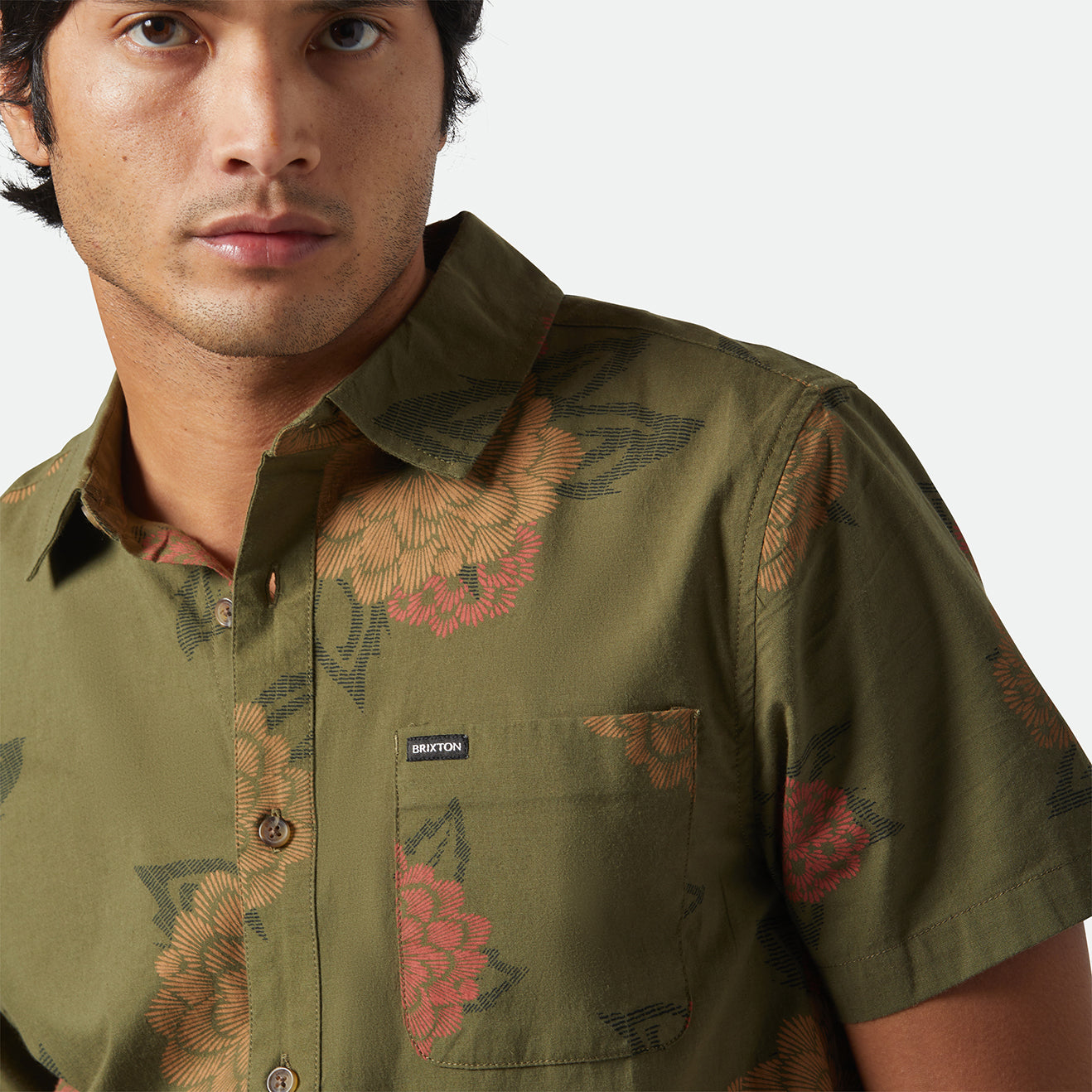 CHARTER PRINT S/S WVN - IVY GREEN/PAINTERLY FLORAL