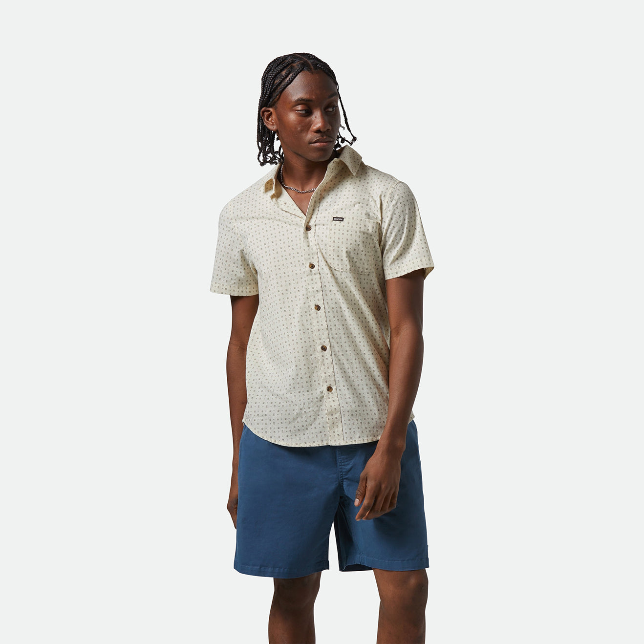 CHARTER PRINT S/S WVN - OFF WHITE/MICRO FLORAL